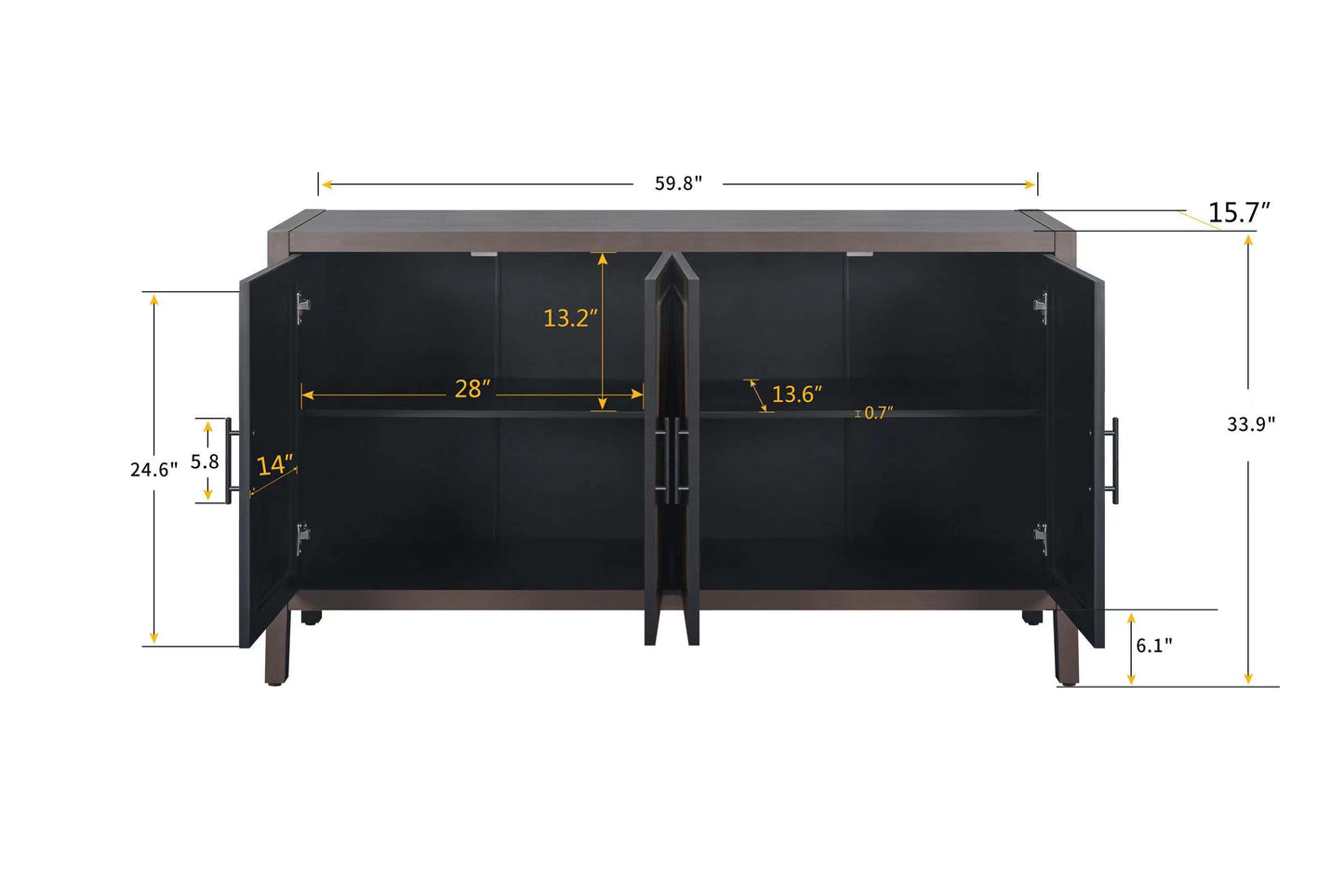 Hope Sideboard Storage Cabinet - Coffee