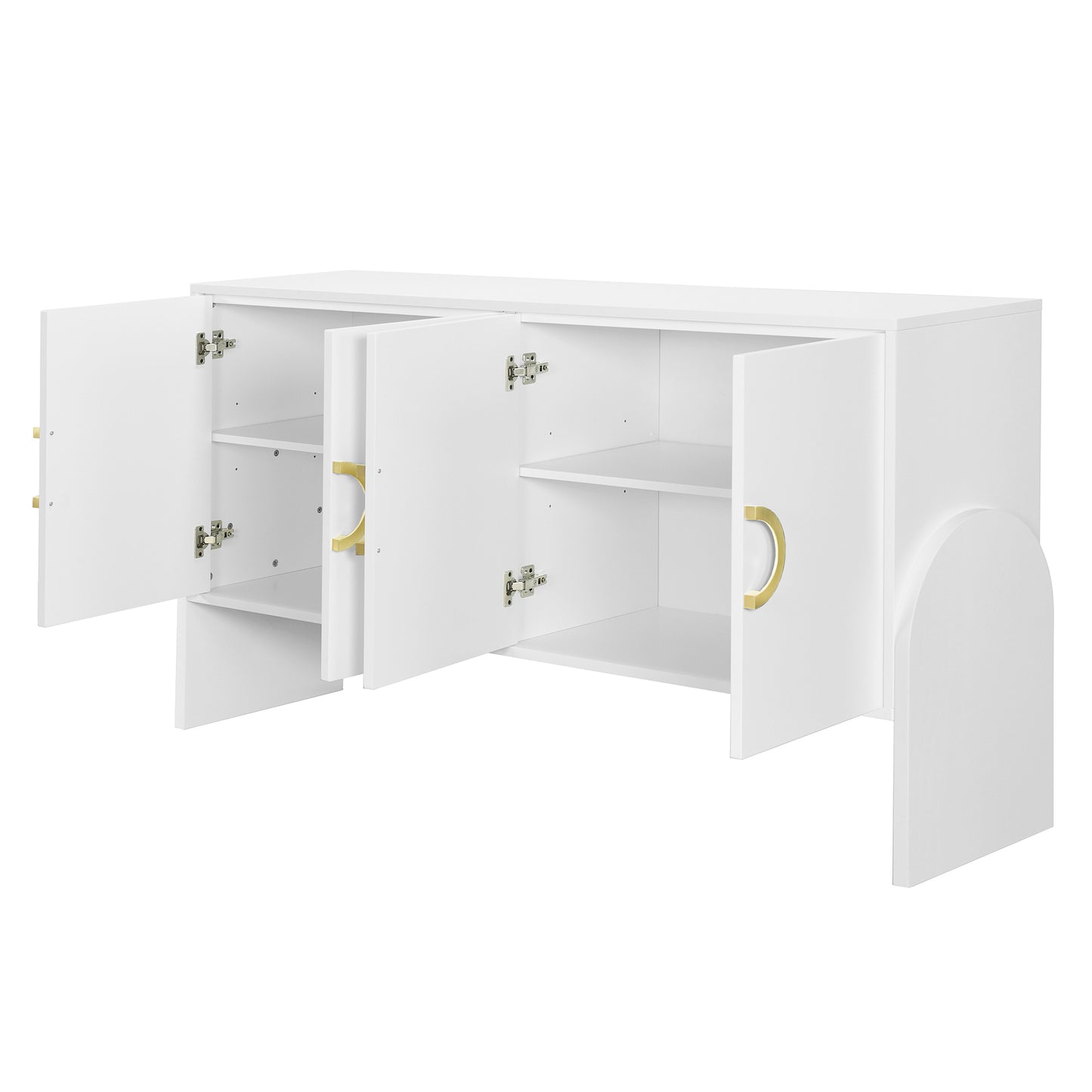 O II Metal Handle Storage Cabinet - White
