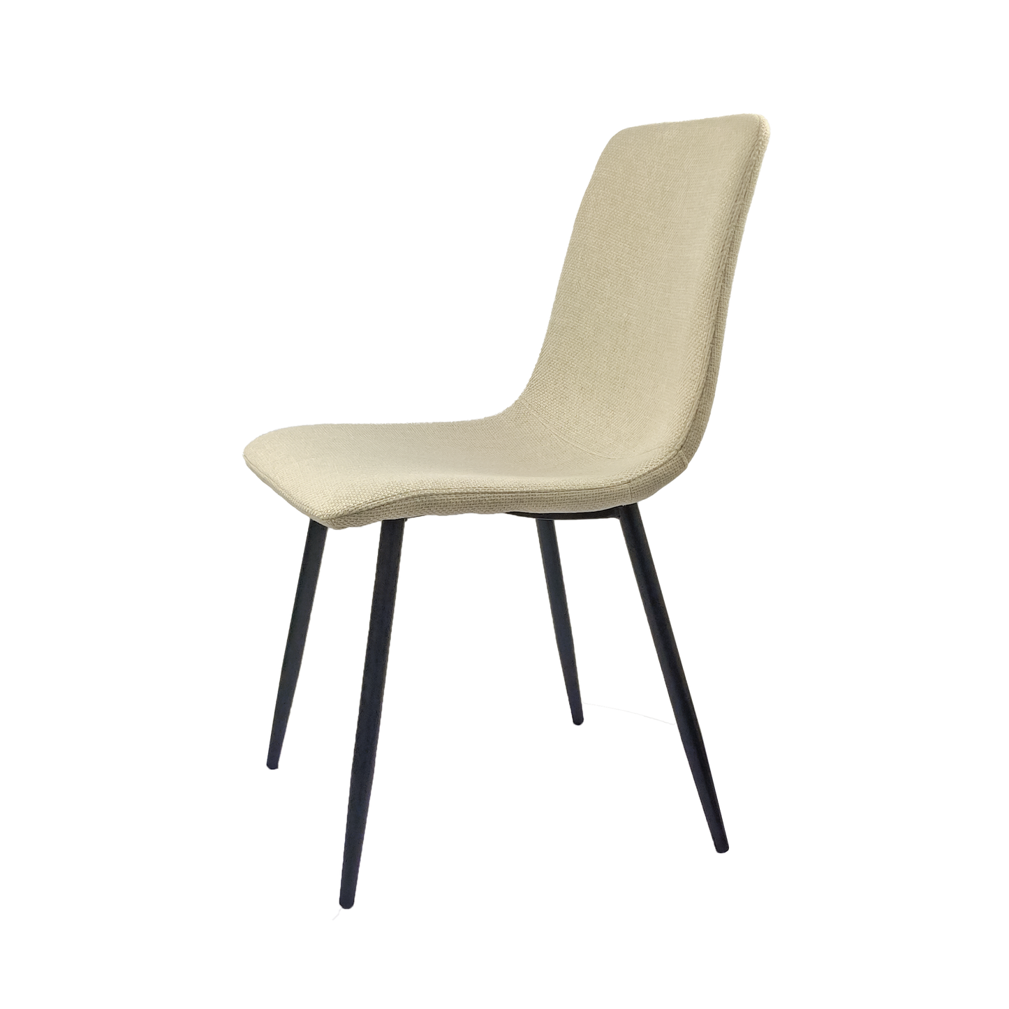 Ona Suedette Dining Chairs with Black Metal Leg (Set of 2) - Beige