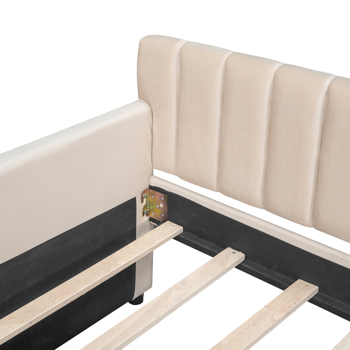 Xena Twin Size Upholstered Daybed with Drawers - Beige