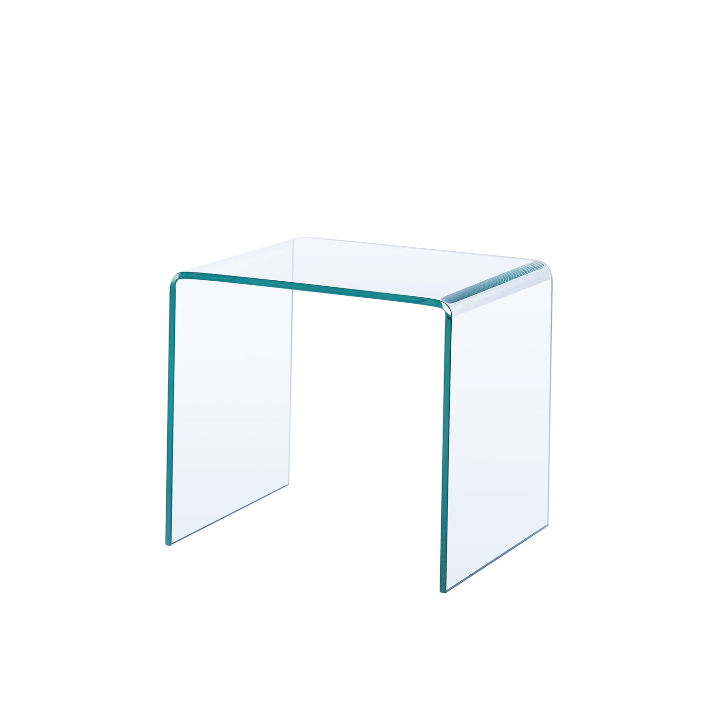 Tempered Clear Glass Side & End Table