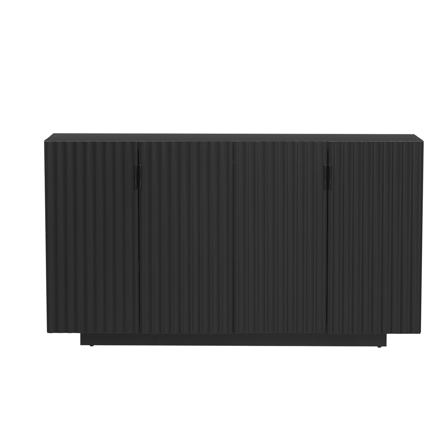 Lyons 4 Wavy Doors Ample Storage Space Sideboar - Black