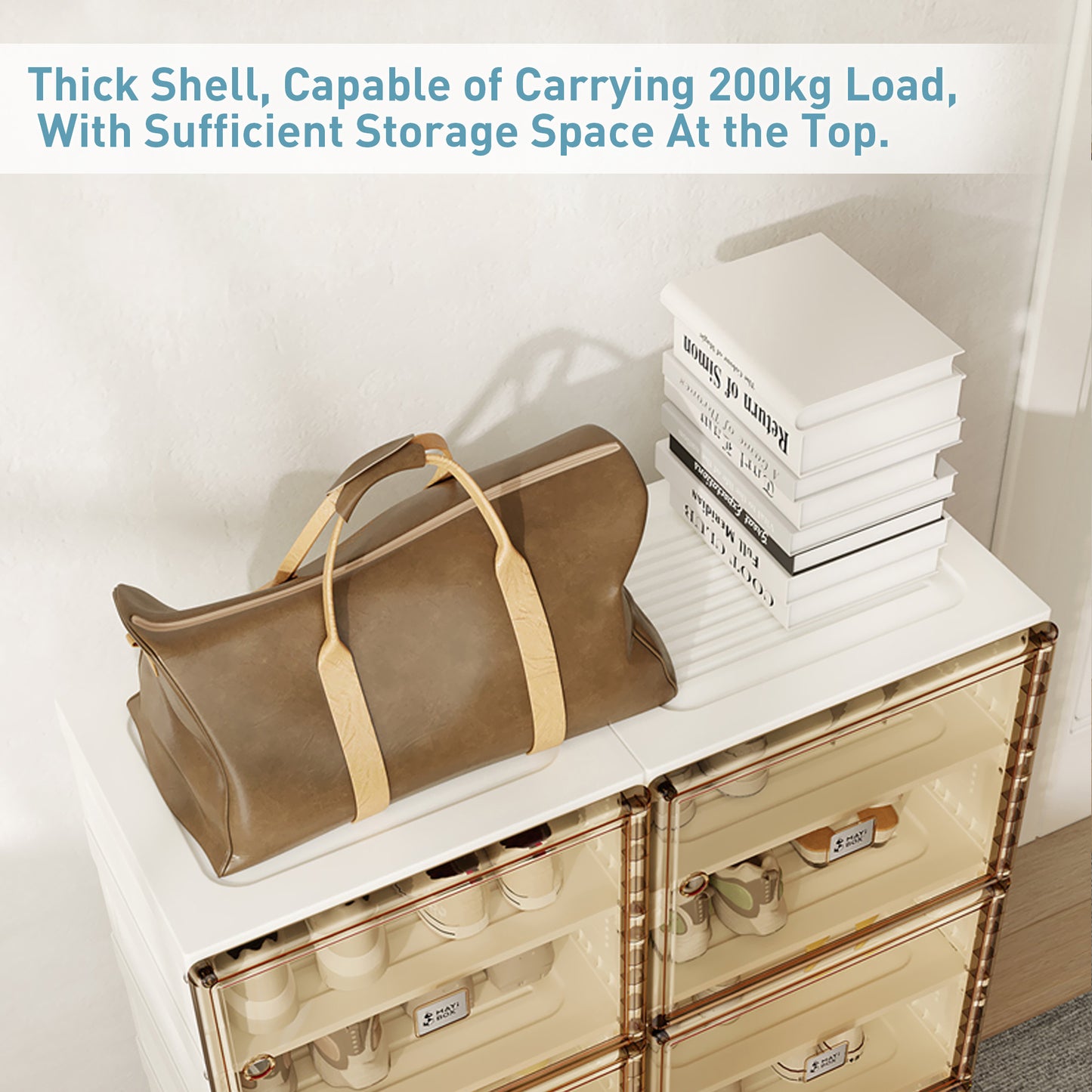 Unite II Shoe Box for Closet cabinet - Brown+White