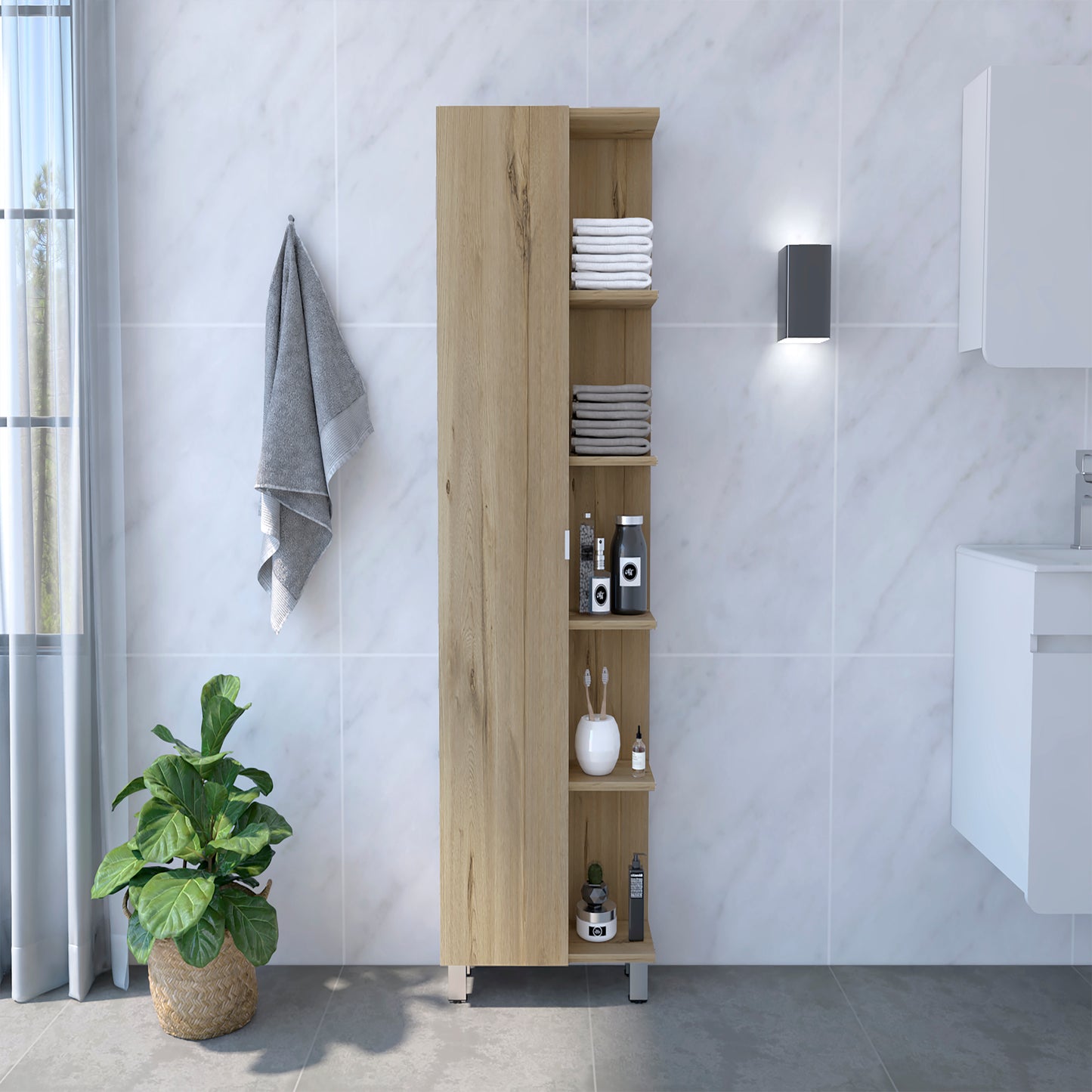 Cio Single Door Cabinet - Light Oak