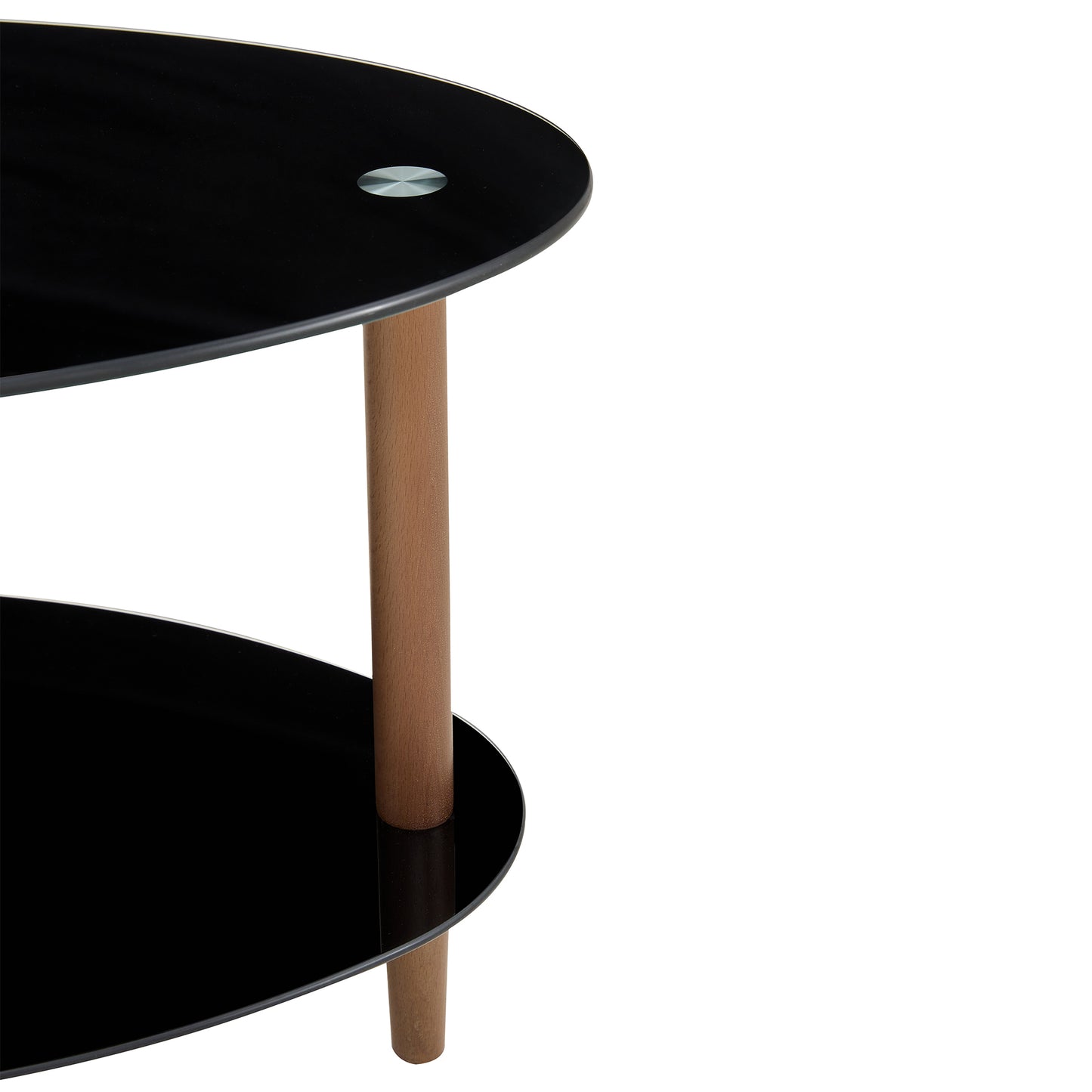 Oval glass coffee table - Black