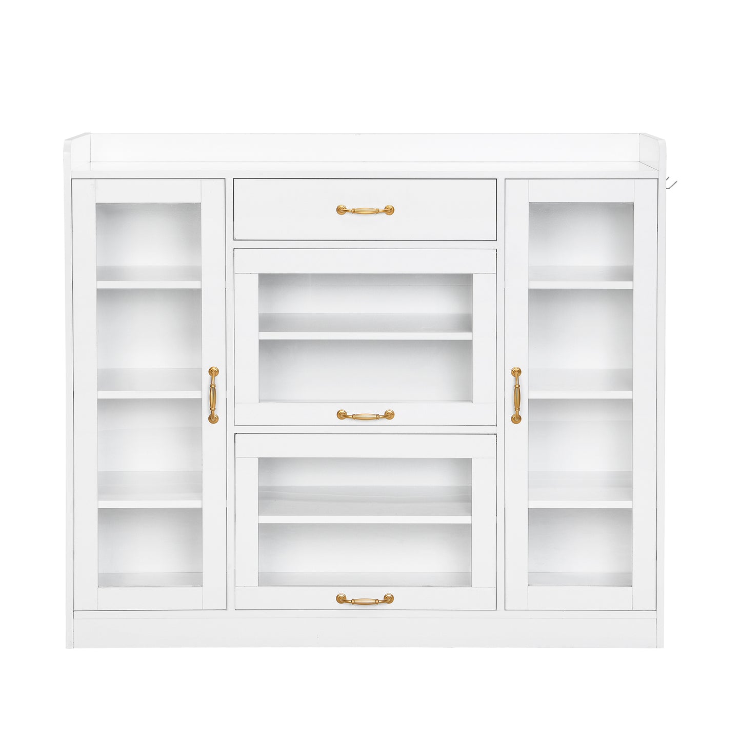 Karo Side Cabinet with 4 Glass Doors - White