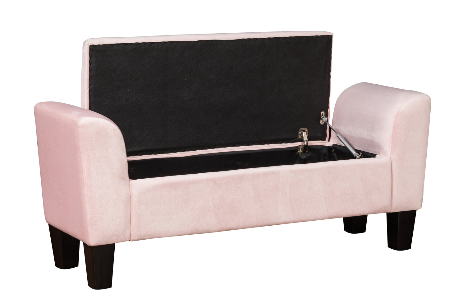 Mila Velvet Ottoman Bench with Storage - Pink