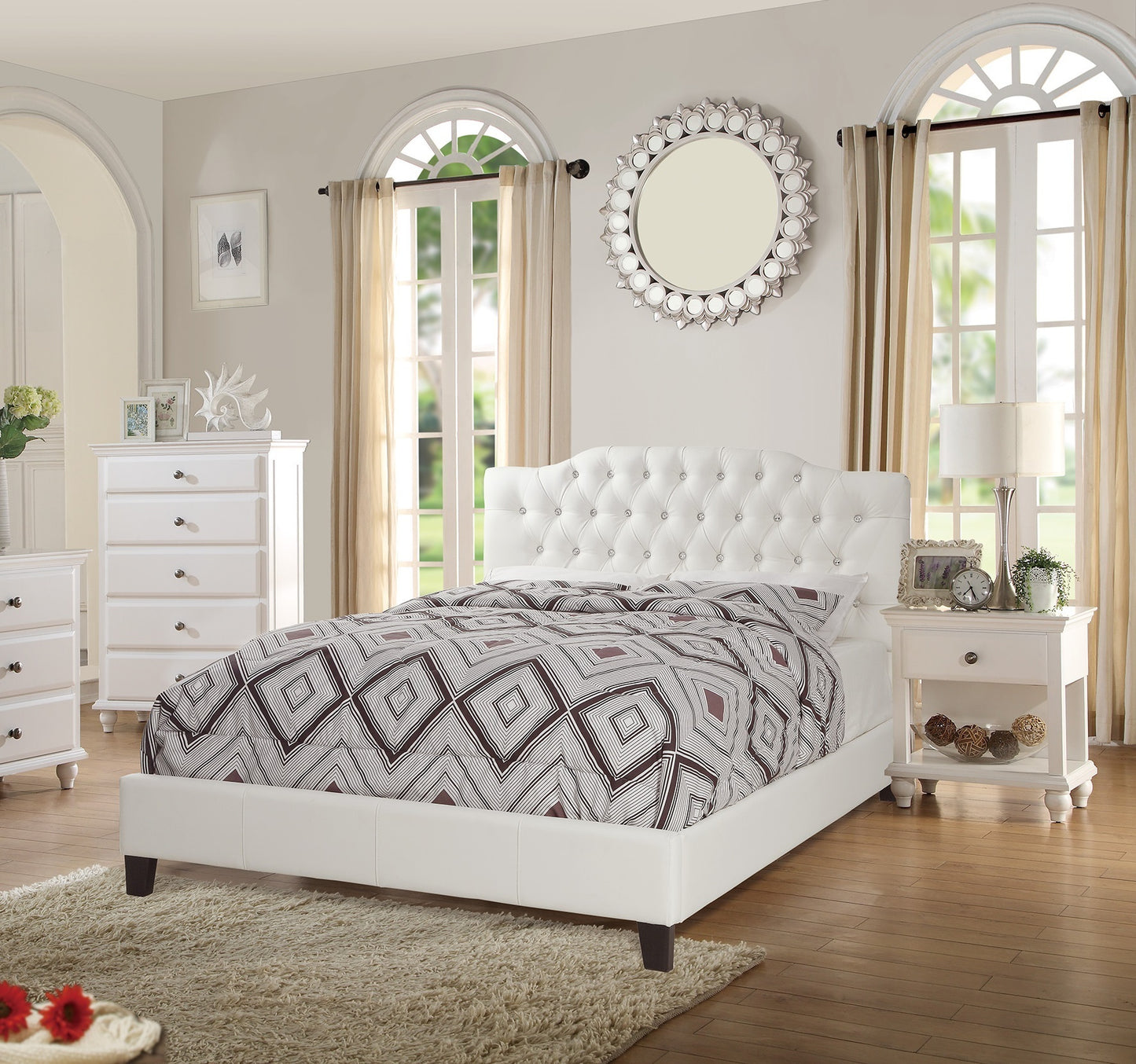 Mido Wooden Nightstand - White