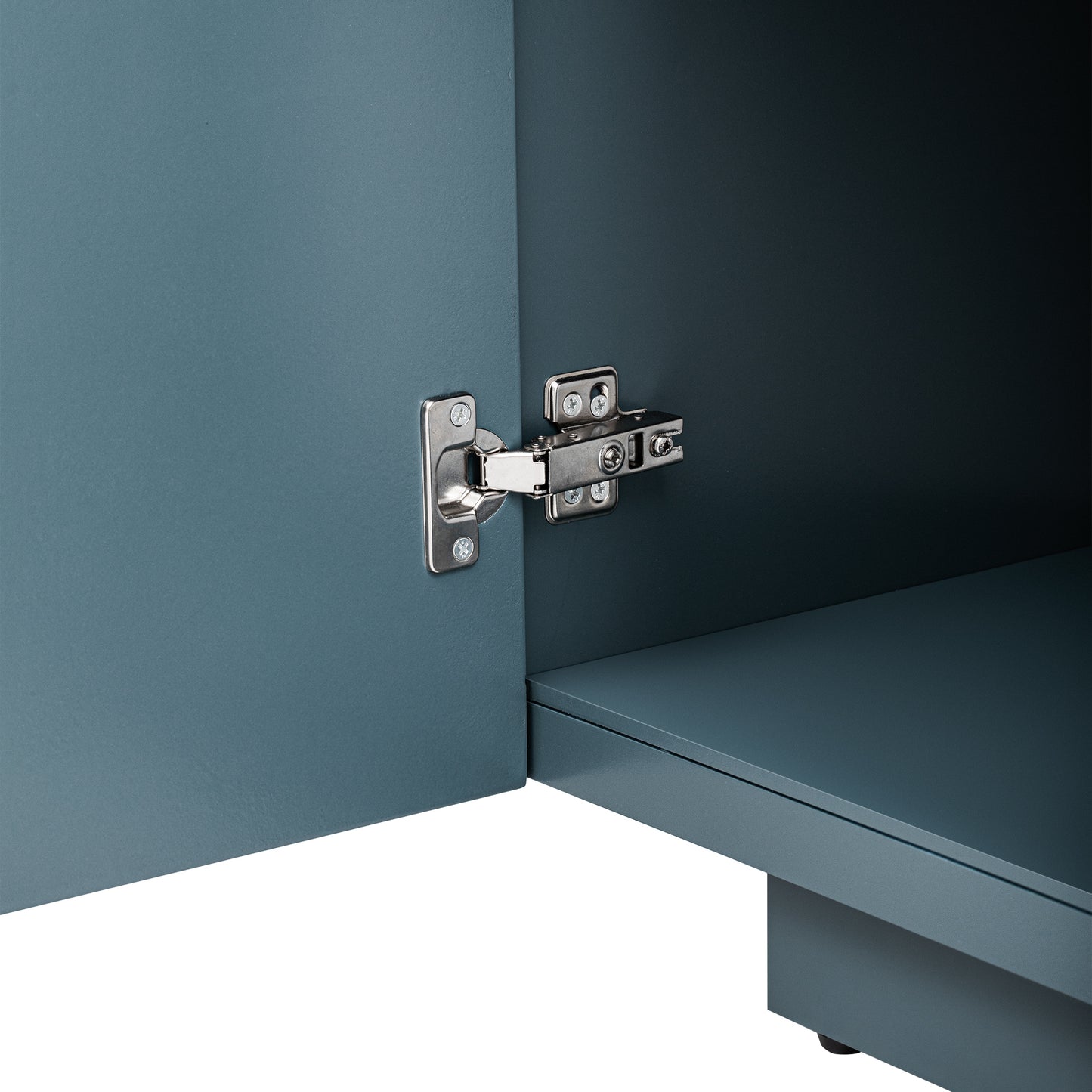 Lyons 4 Wavy Doors Ample Storage Space Sideboar - Teal