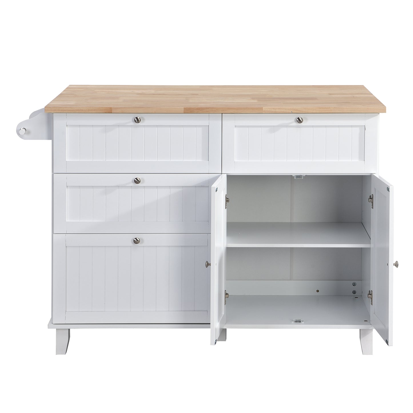 TOPMAX Kitchen Island Set with 2 Seatings - White
