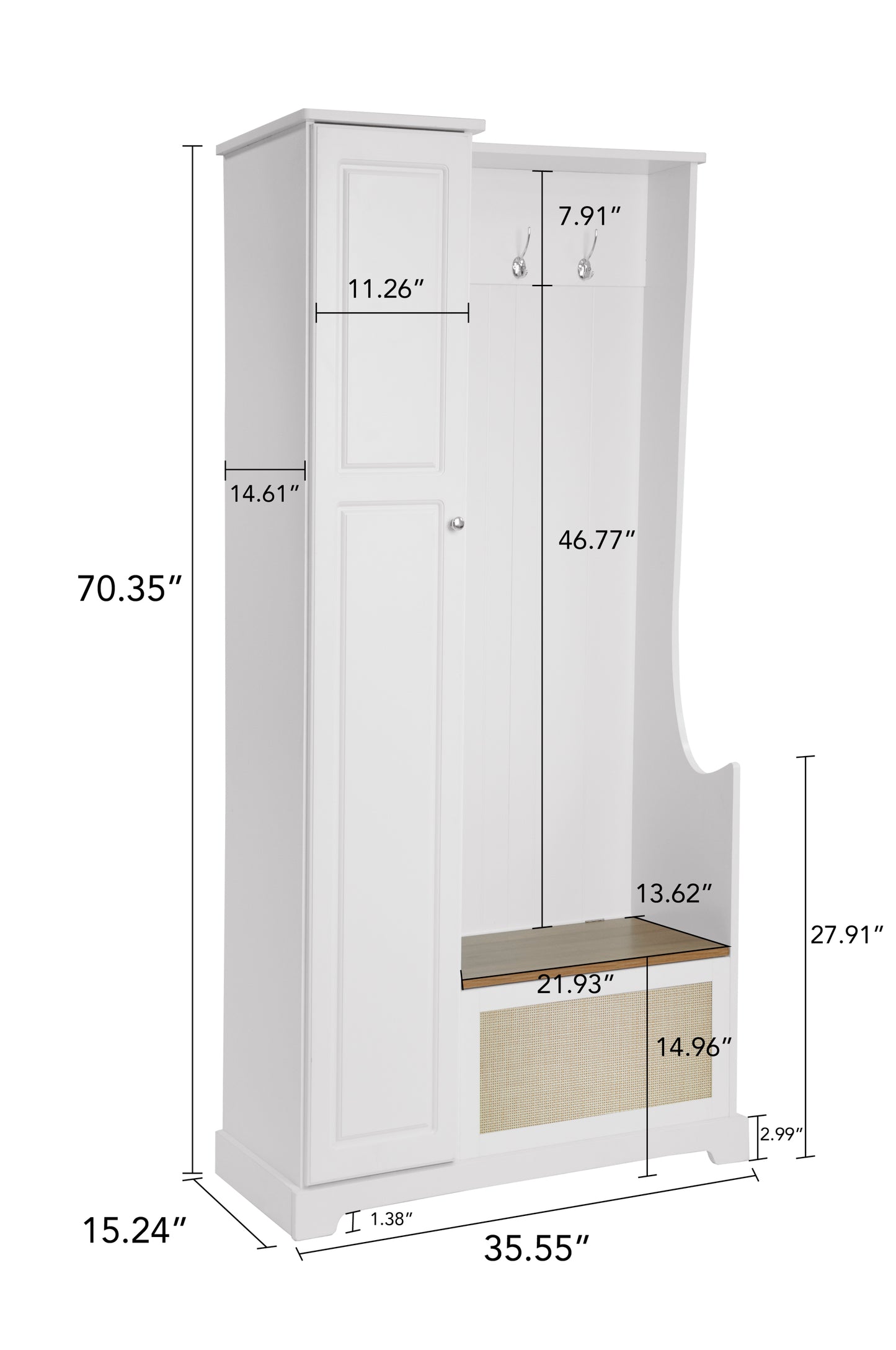 Tero 1 Door Closet - White