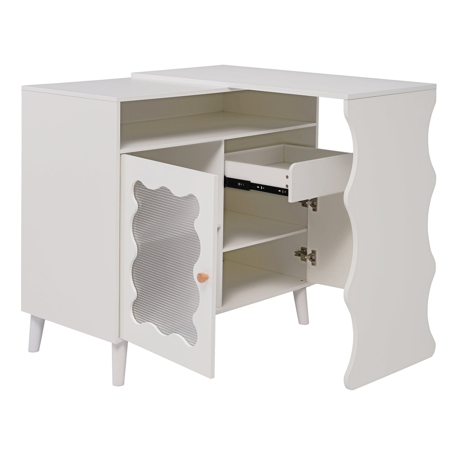 Pippa L-Shaped Modern Farmhouse Sideboard Buffet