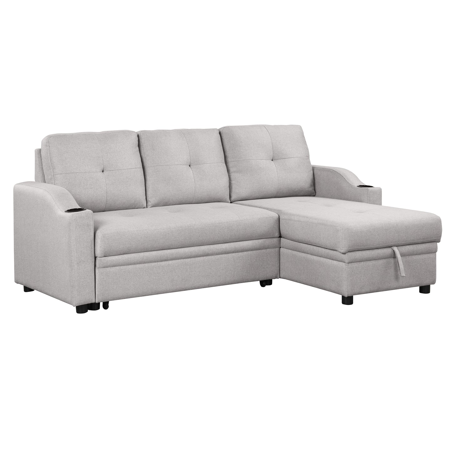 Oris Padded Pull Out Sofa Bed - Gray