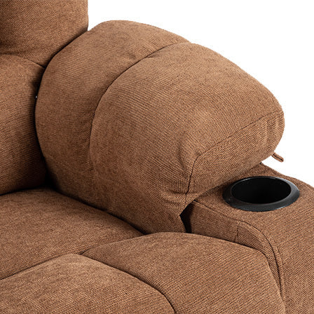 Perkins Power Recliner with Heat and Massage - Brown