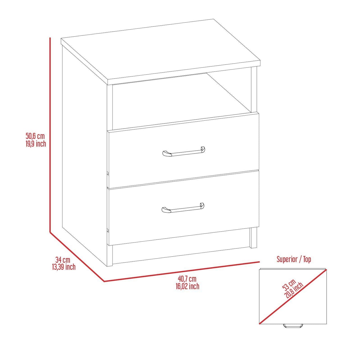 Brookeline 2-Drawer Nightstand - White