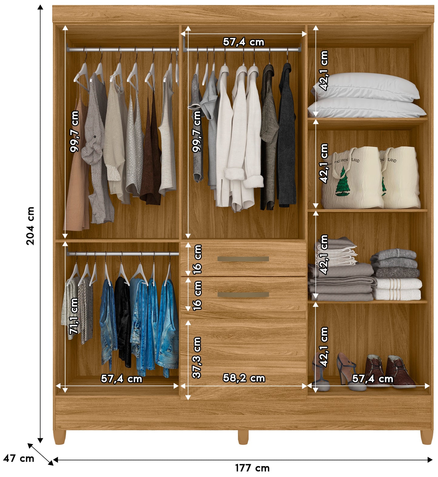 Wardrobe Avai - Brown
