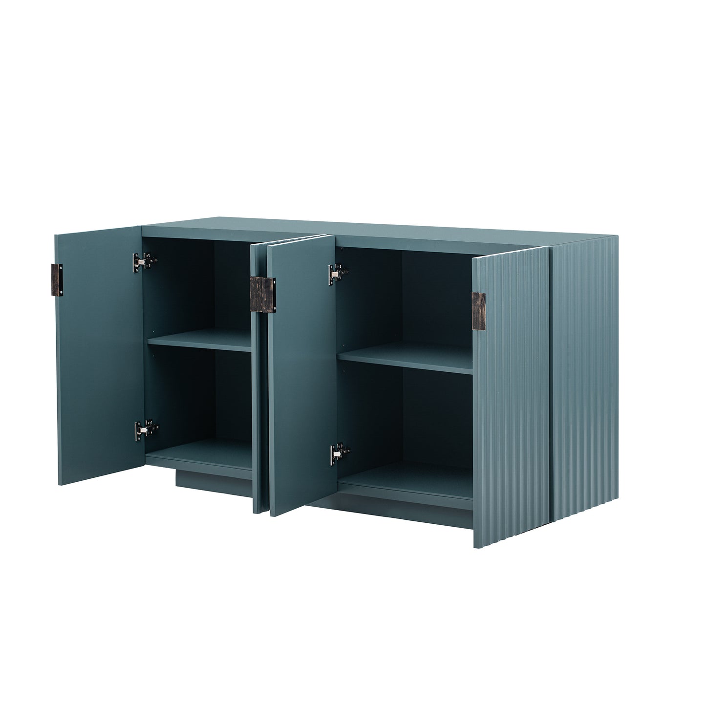 Lyons 4 Wavy Doors Ample Storage Space Sideboar - Teal