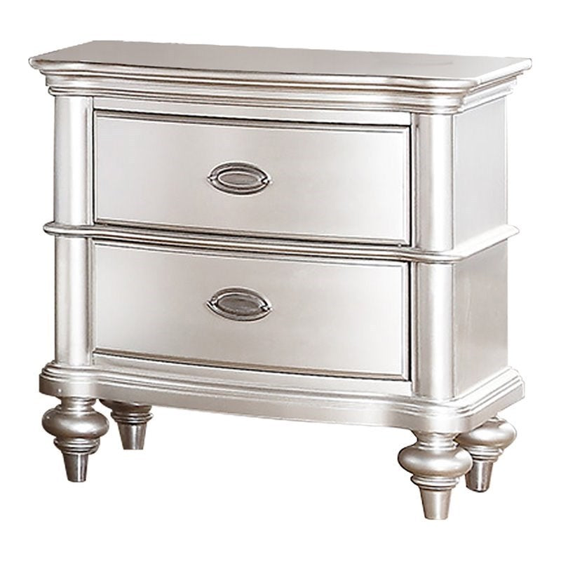 Prat Elegant Nightstand - Silver+Grey