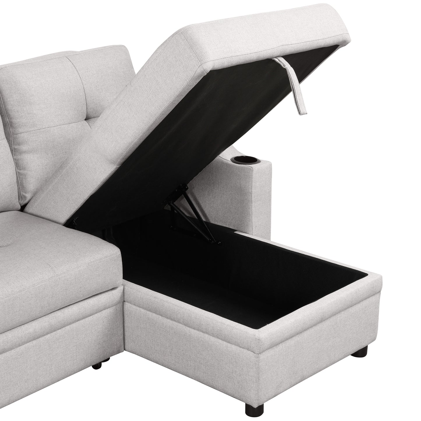 Oris Padded Pull Out Sofa Bed - Gray