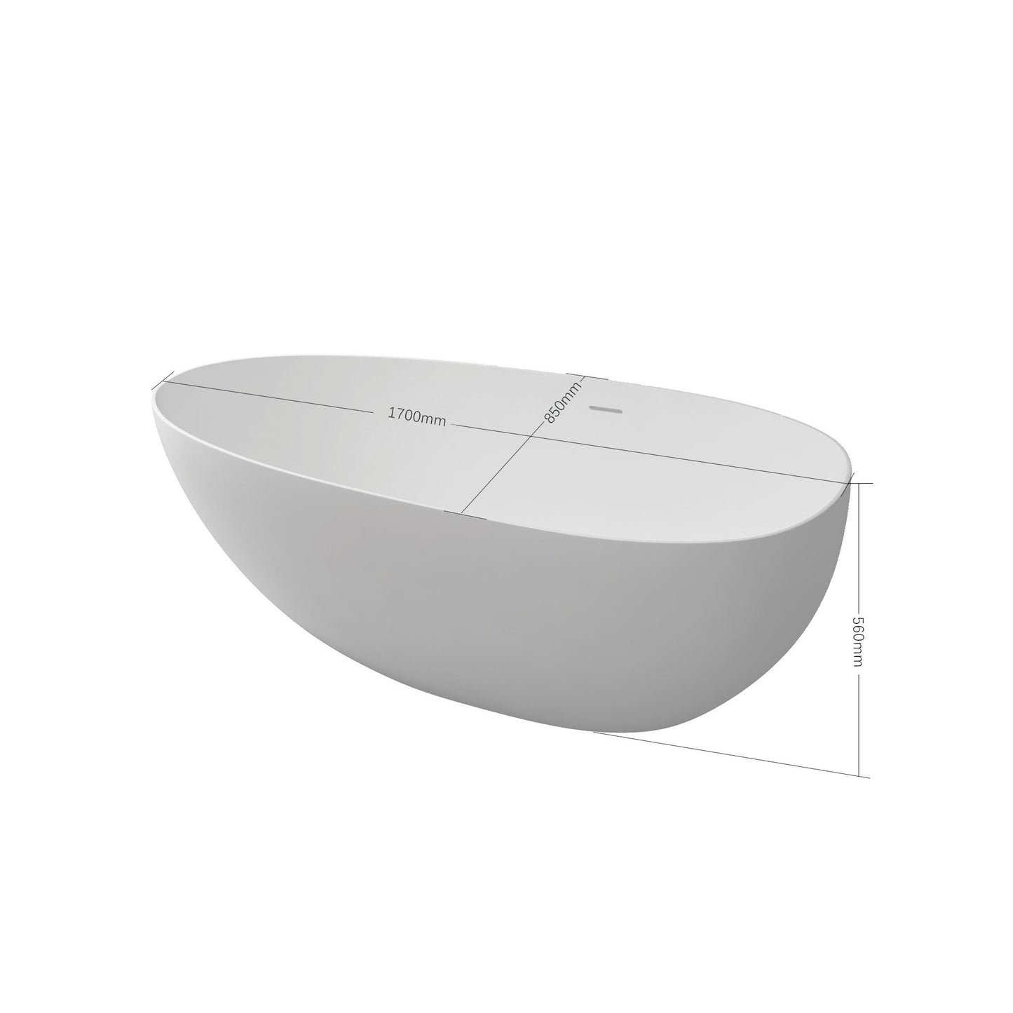 Avo 67" Solid Surface Freestanding Soaking Bathtub - Matte White
