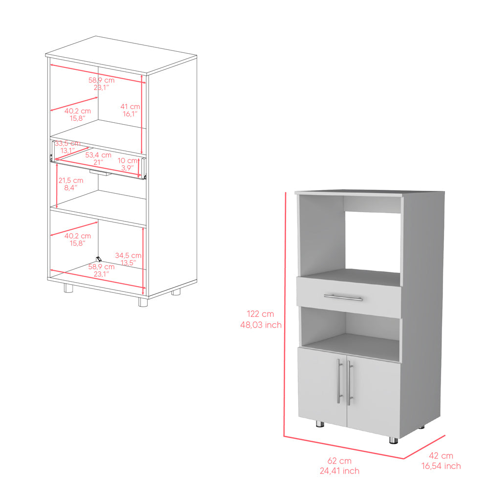 Glenwood Kitchen Pantry - White