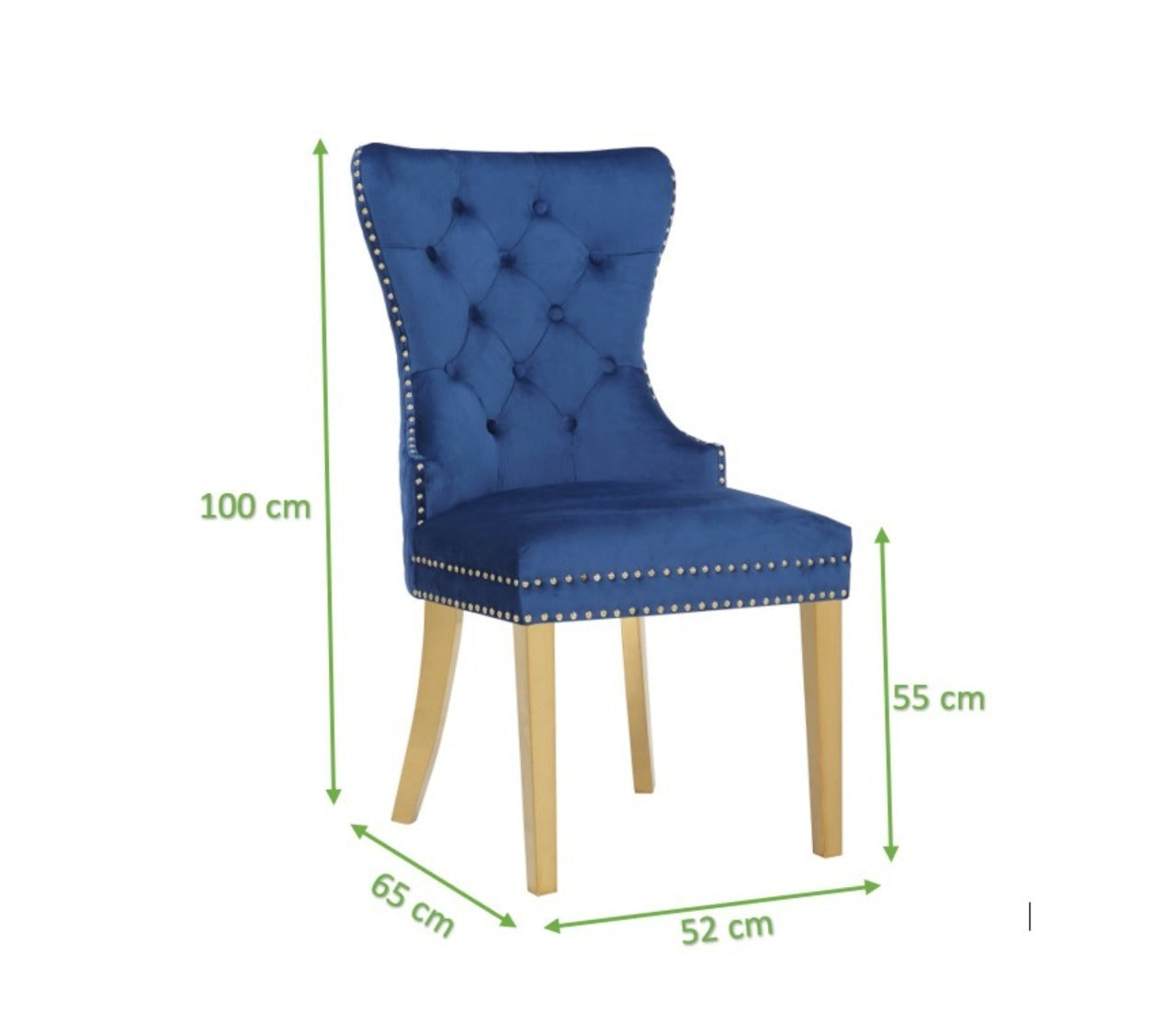 Newton Dining Velvet Chair (Set of 2) - Navy