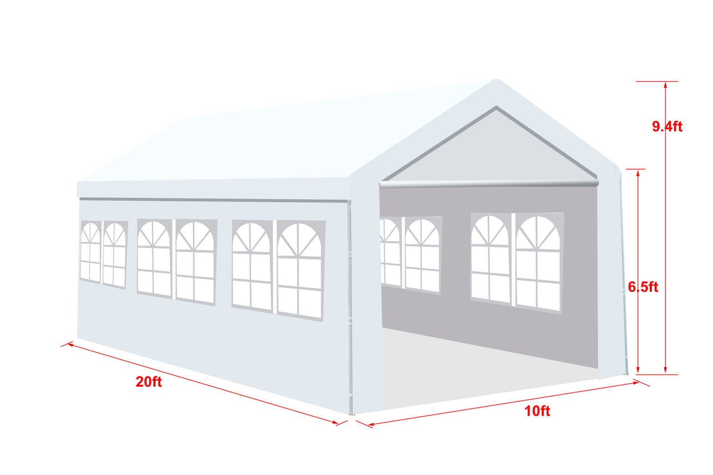 Moser 10'x20' Party Tent and Carport - White
