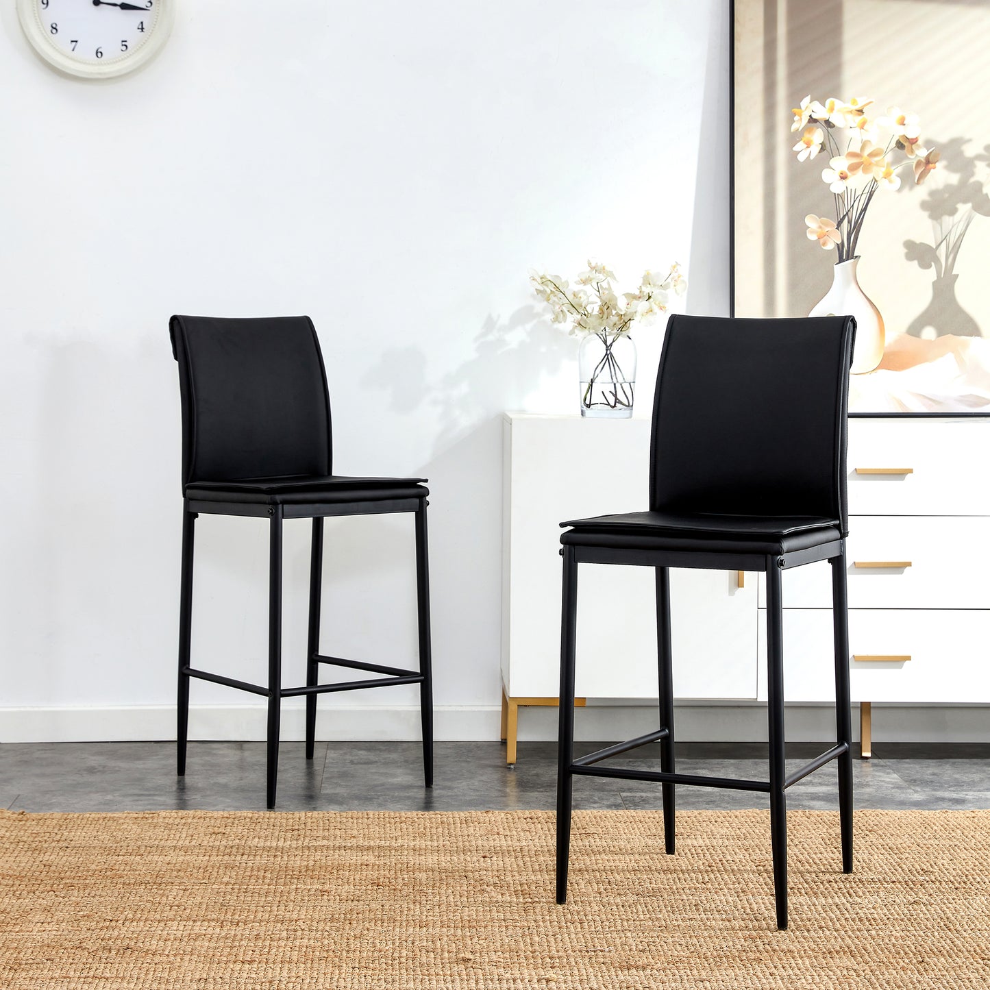 Zen Bar Stool - Black Set of 2