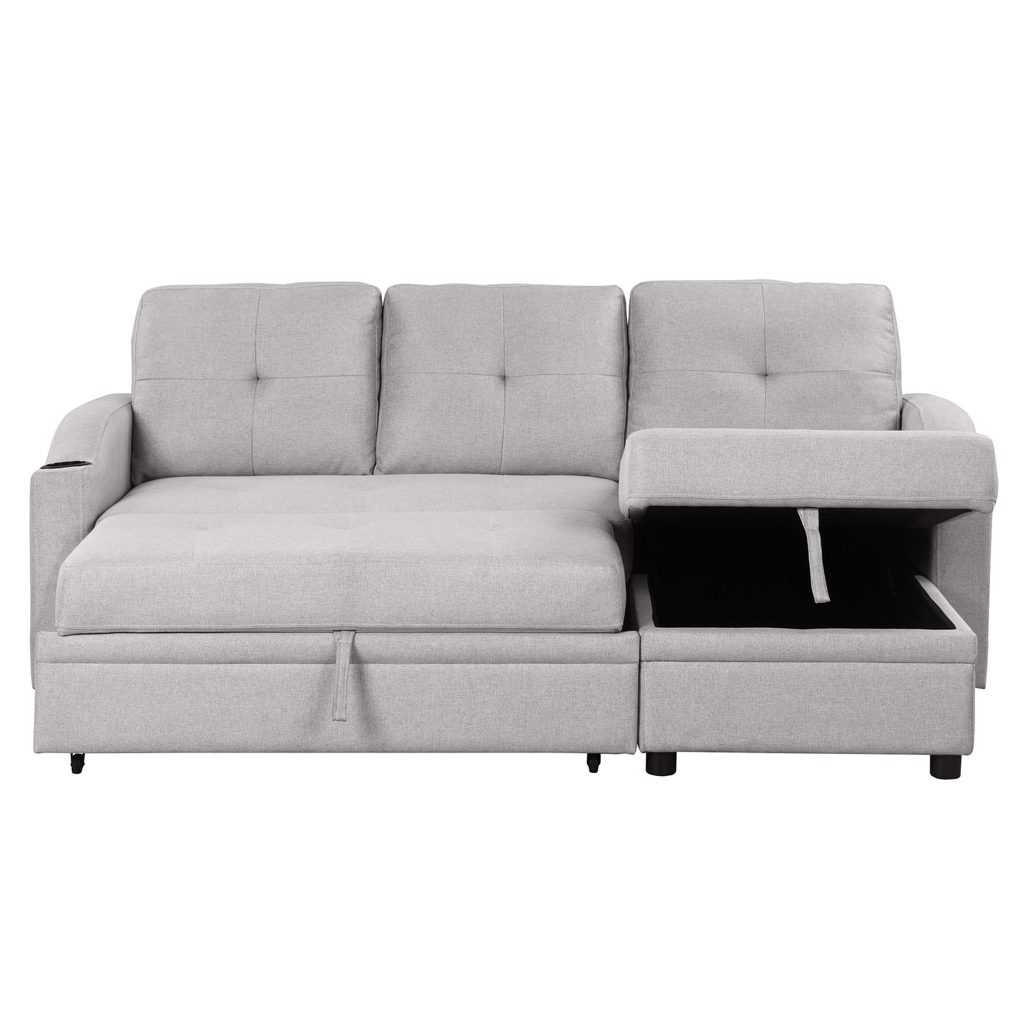 Oris Padded Pull Out Sofa Bed - Gray