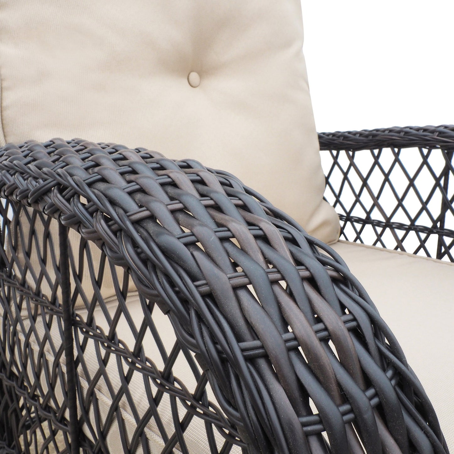 Duke Outdoor Rattan Rocker Chair - Dark Brown