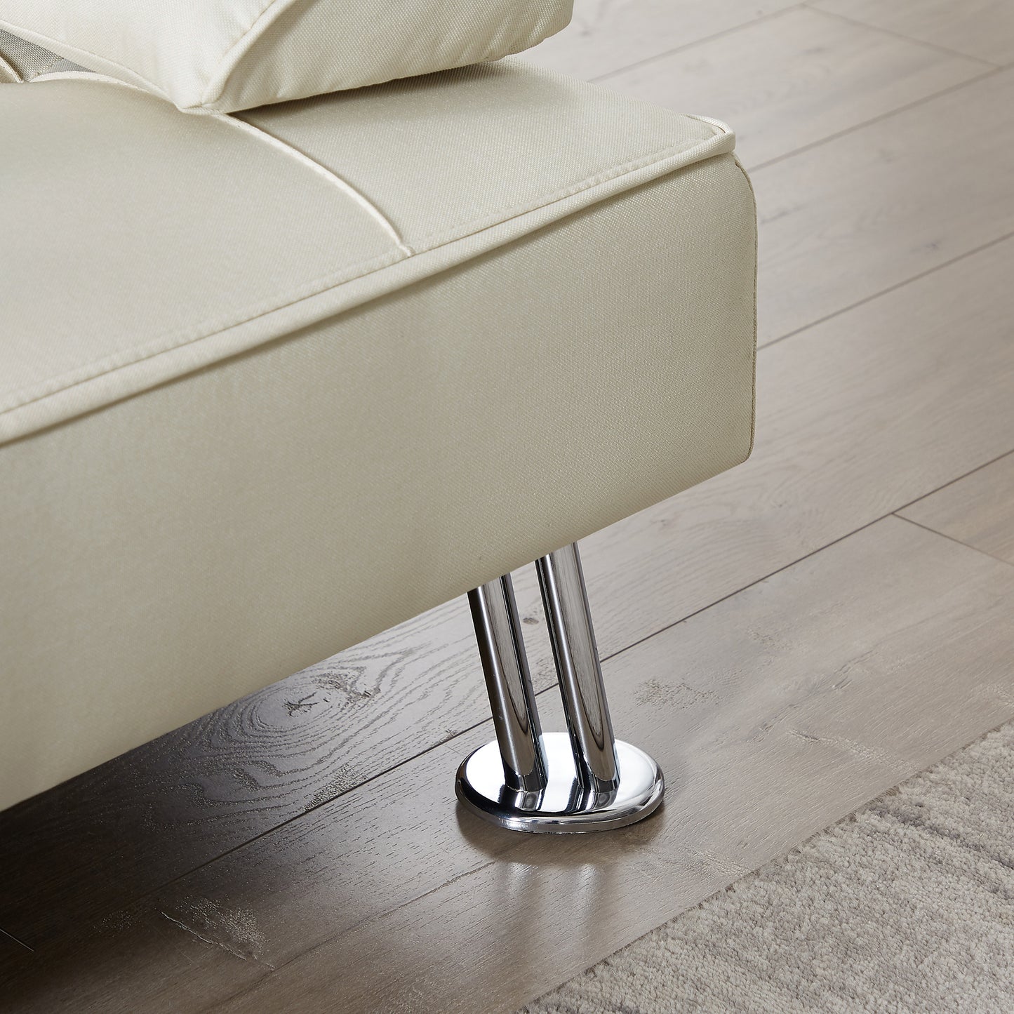 Devo PU Convertible Sofa Bed - Beige