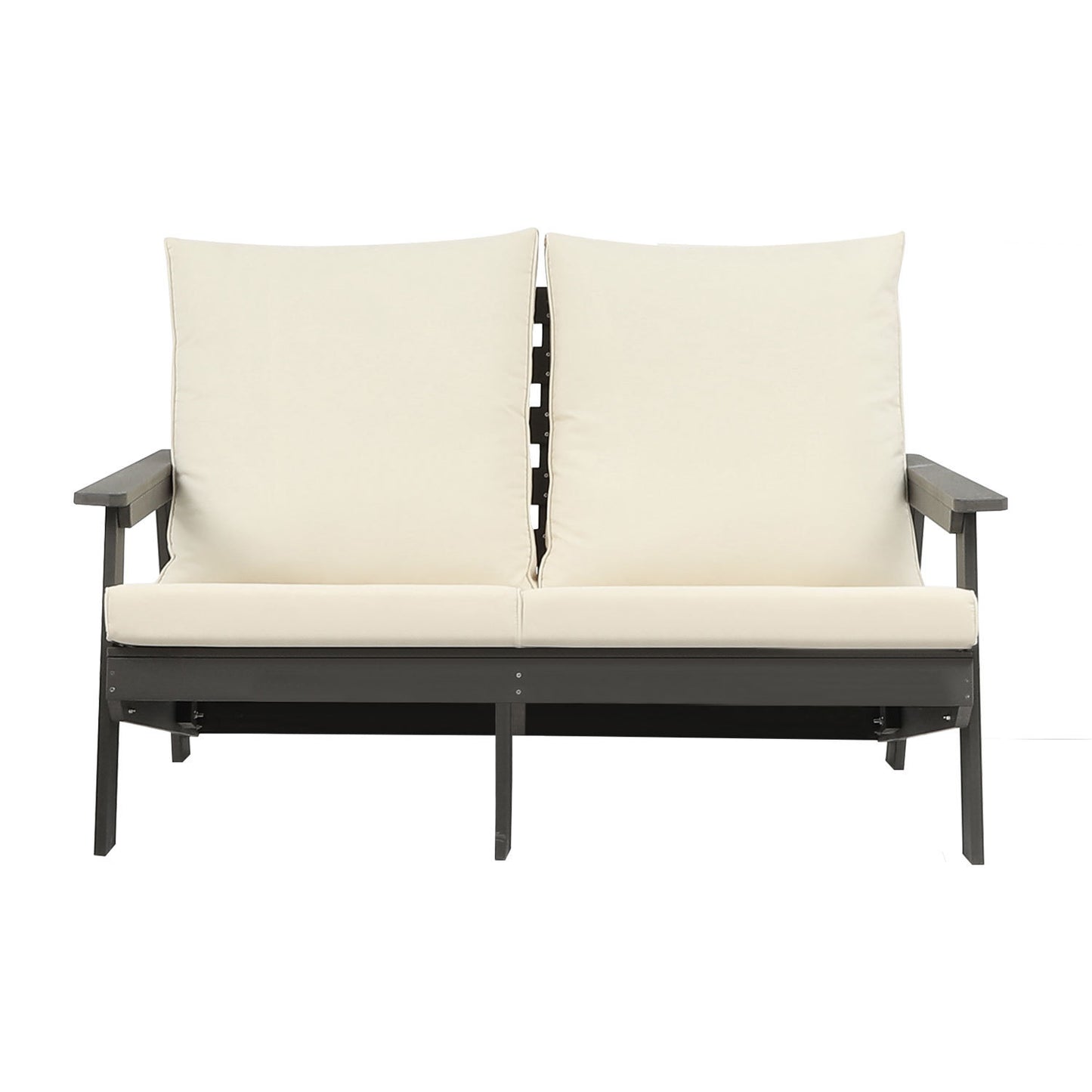 Micki Outdoor Loveseat with Cushion - Gray/Beige