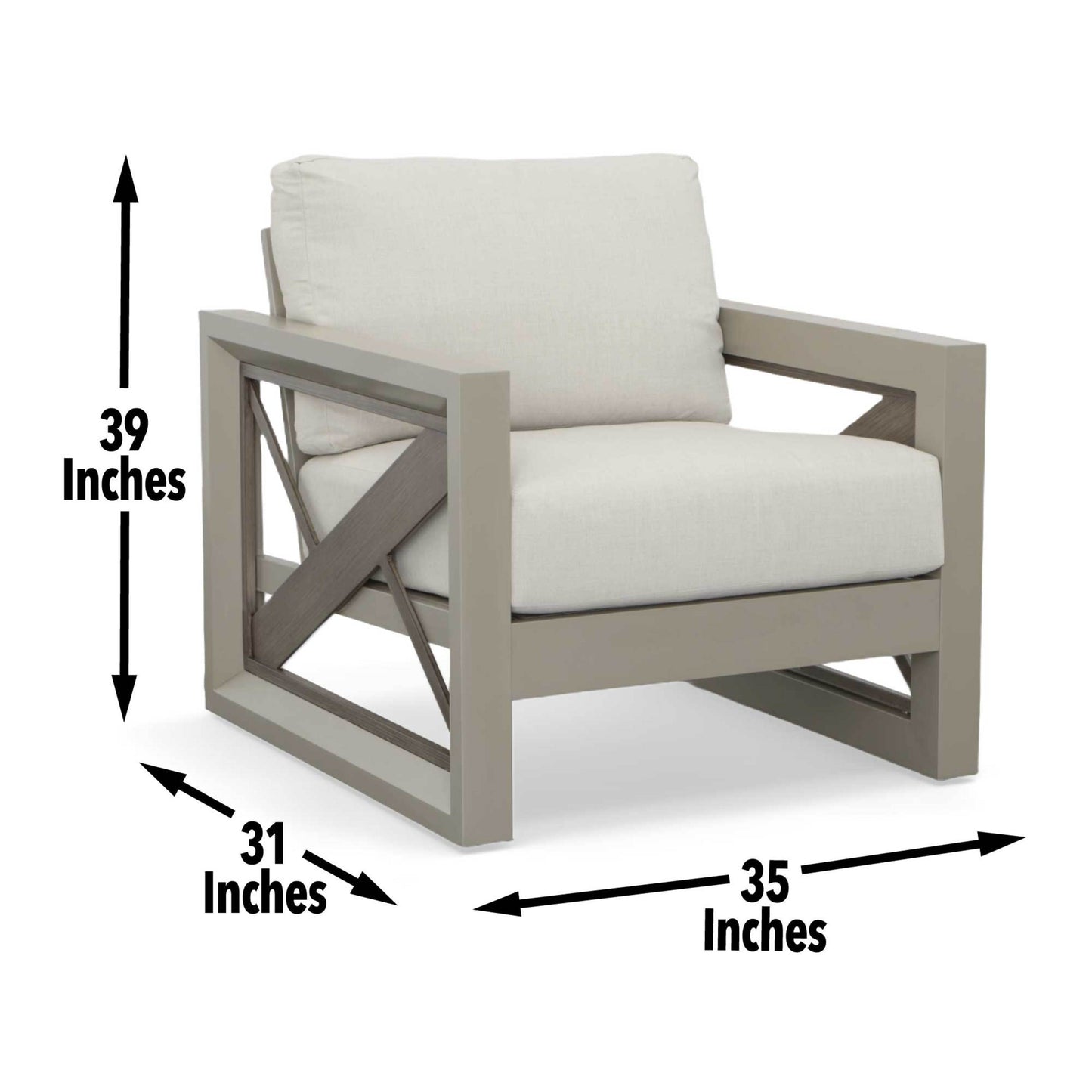 Chamo Outdoor Patio Beveled Panels Armchair - Tan