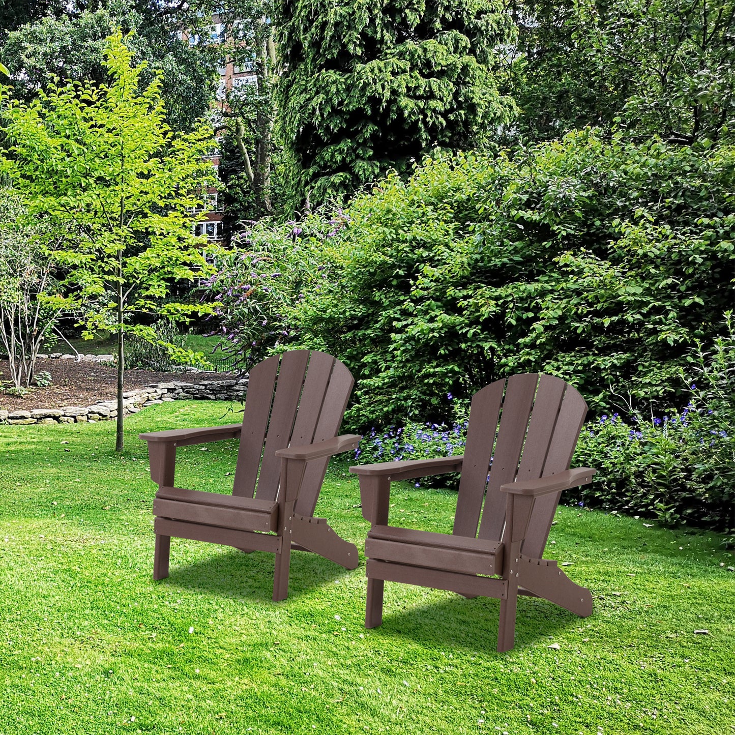 Corey Outdoor Patio Adirondack Chair (Set of 2) - Brown
