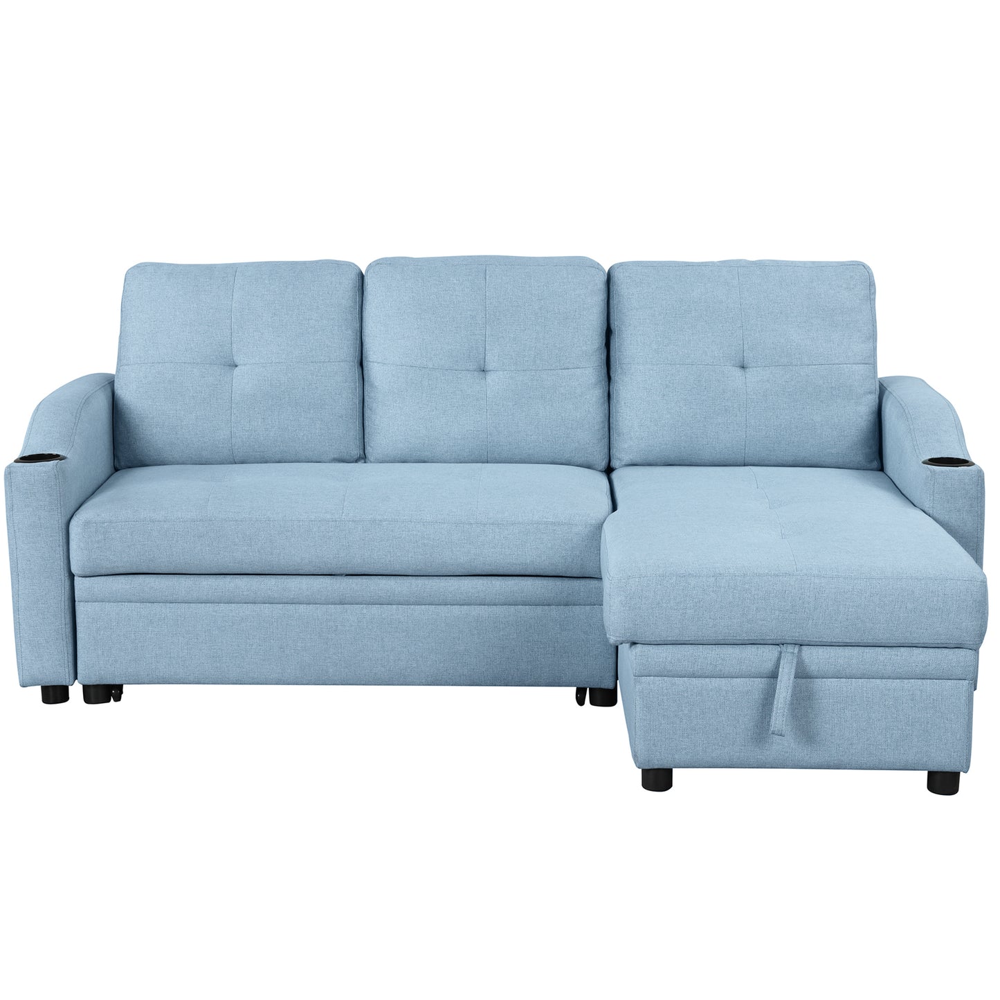 Oris Padded Pull Out Sofa Bed - Blue