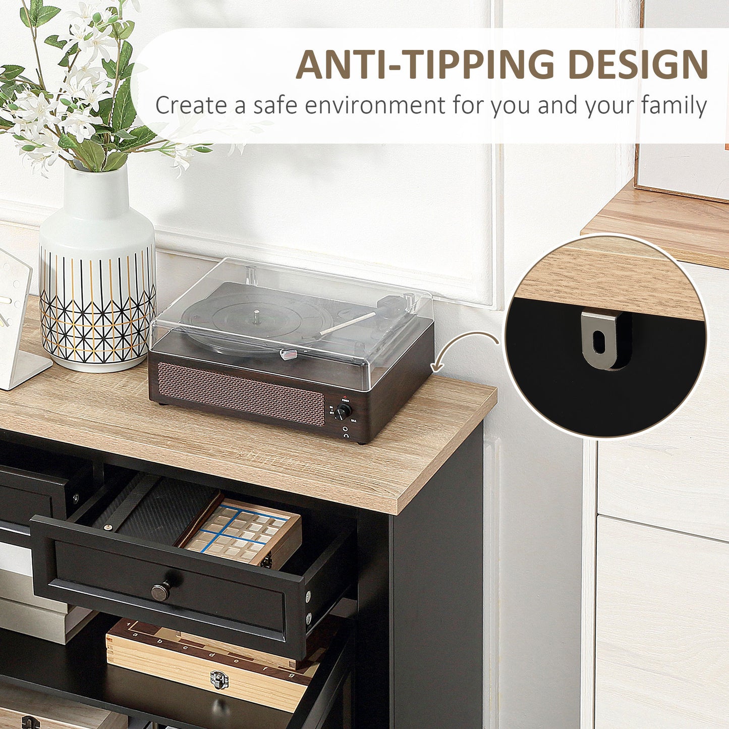 Esco Sideboard Buffet - Black