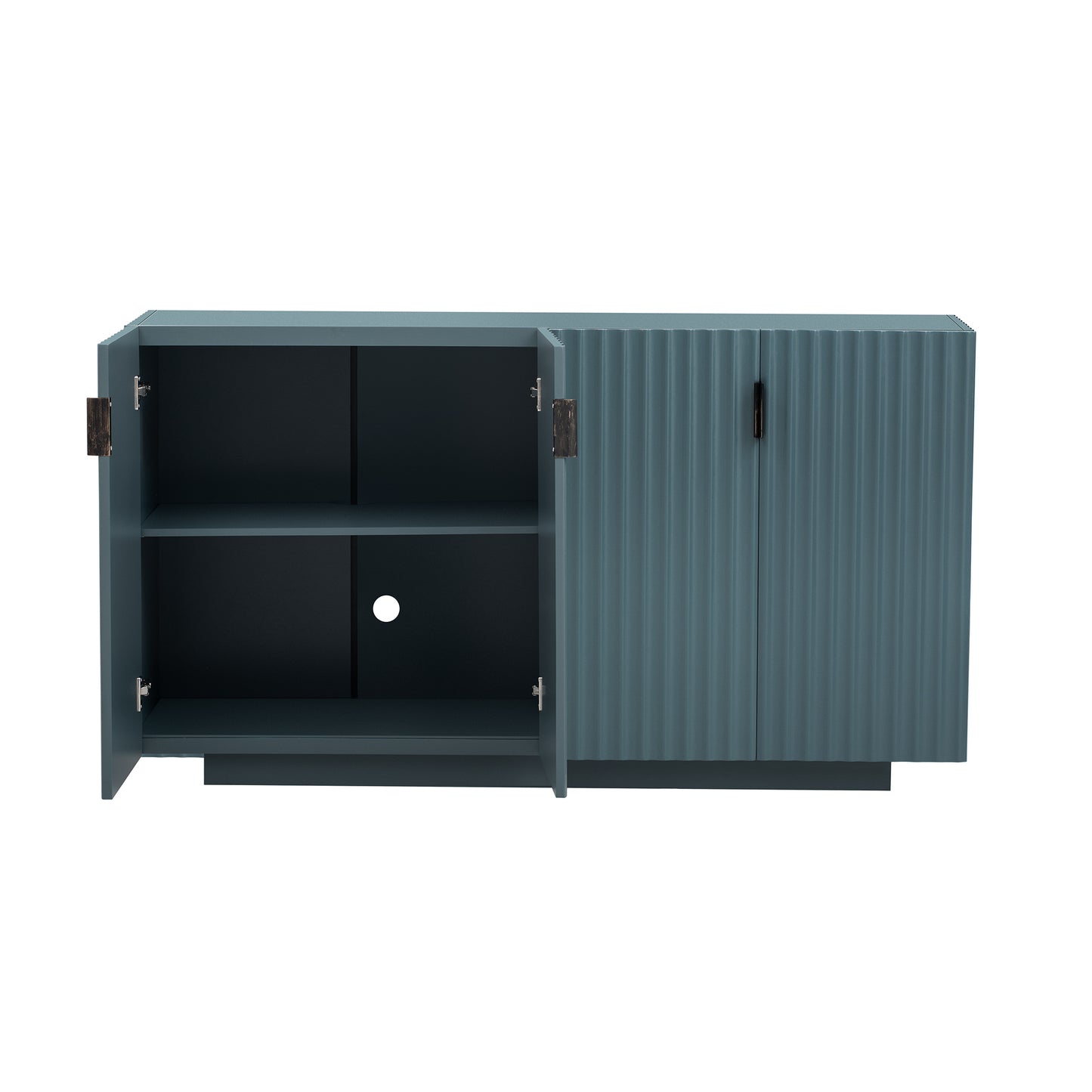 Lyons 4 Wavy Doors Ample Storage Space Sideboar - Teal