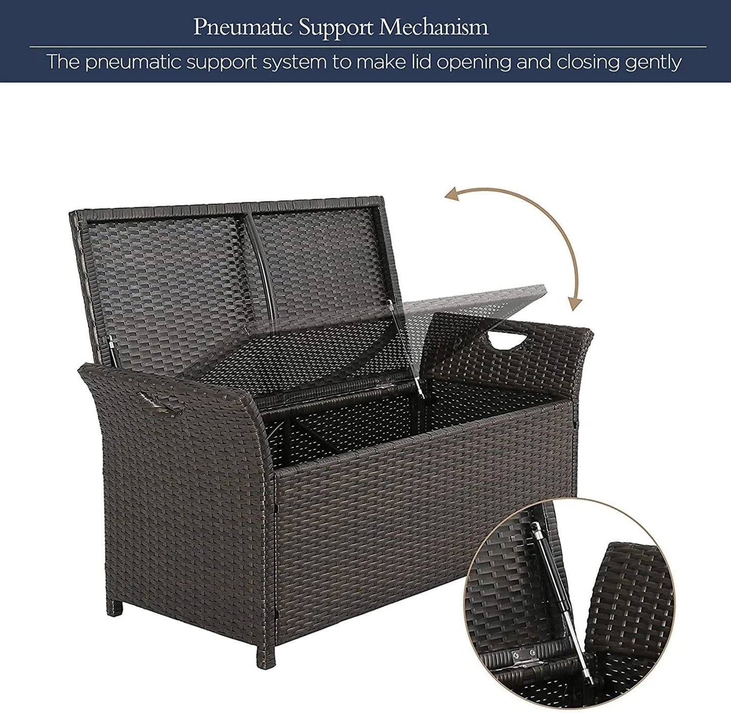 Boyer Patio Wicker Storage Bench - Red