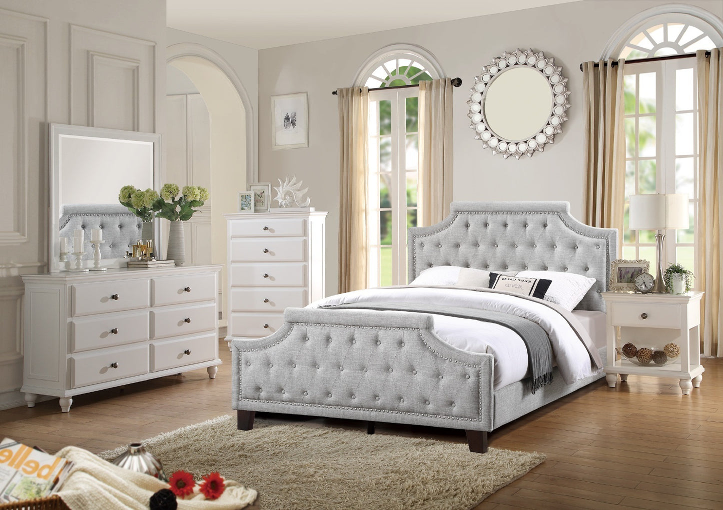 Mido Wooden Nightstand - White