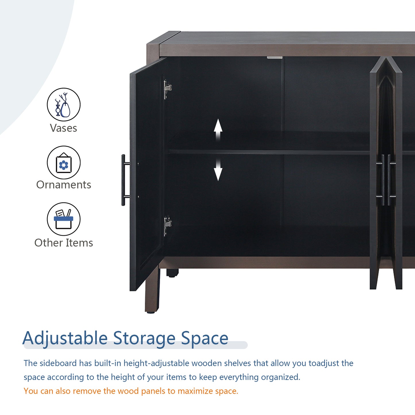 Hope Sideboard Storage Cabinet - Coffee