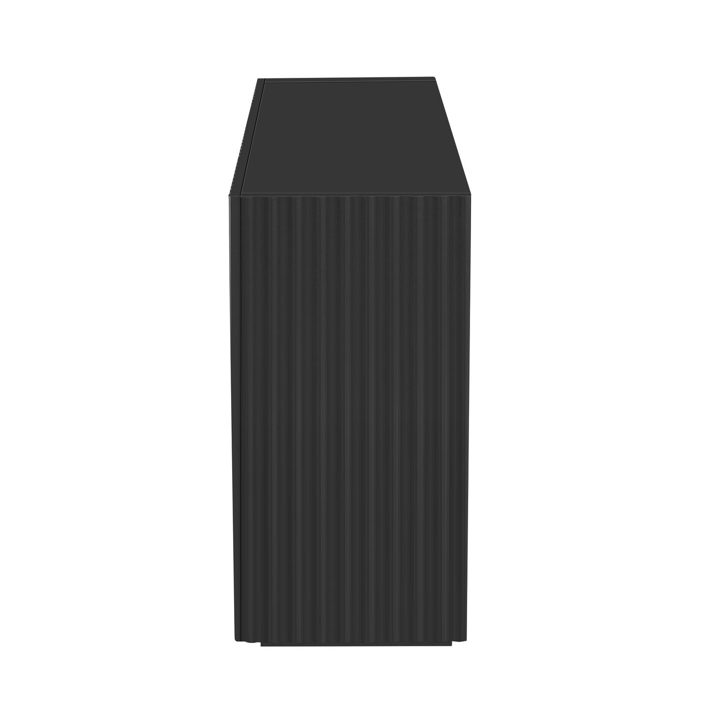 Lyons 4 Wavy Doors Ample Storage Space Sideboar - Black