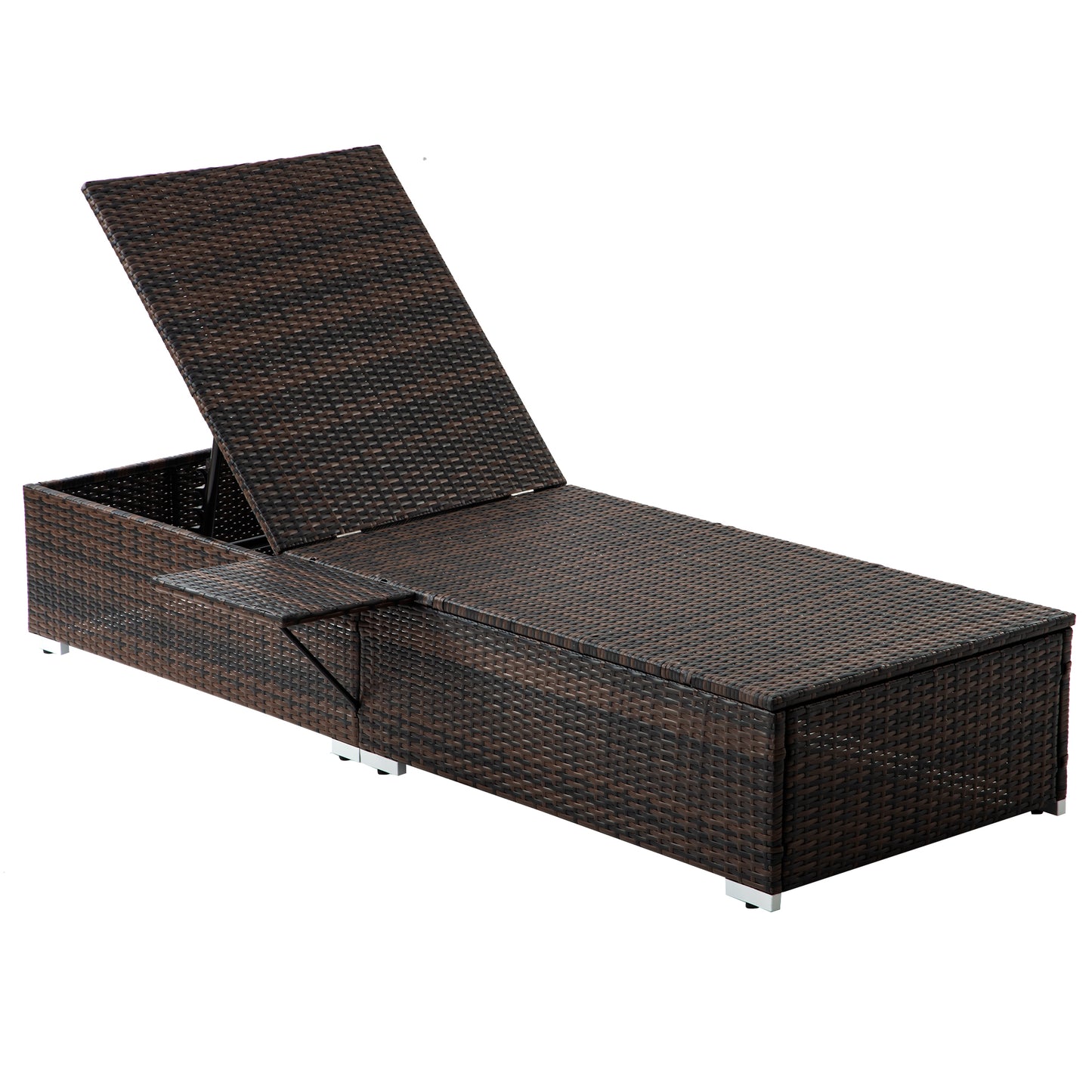 Valencia Outdoor PE Wicker Chaise Lounge (Set of 2) - Beige