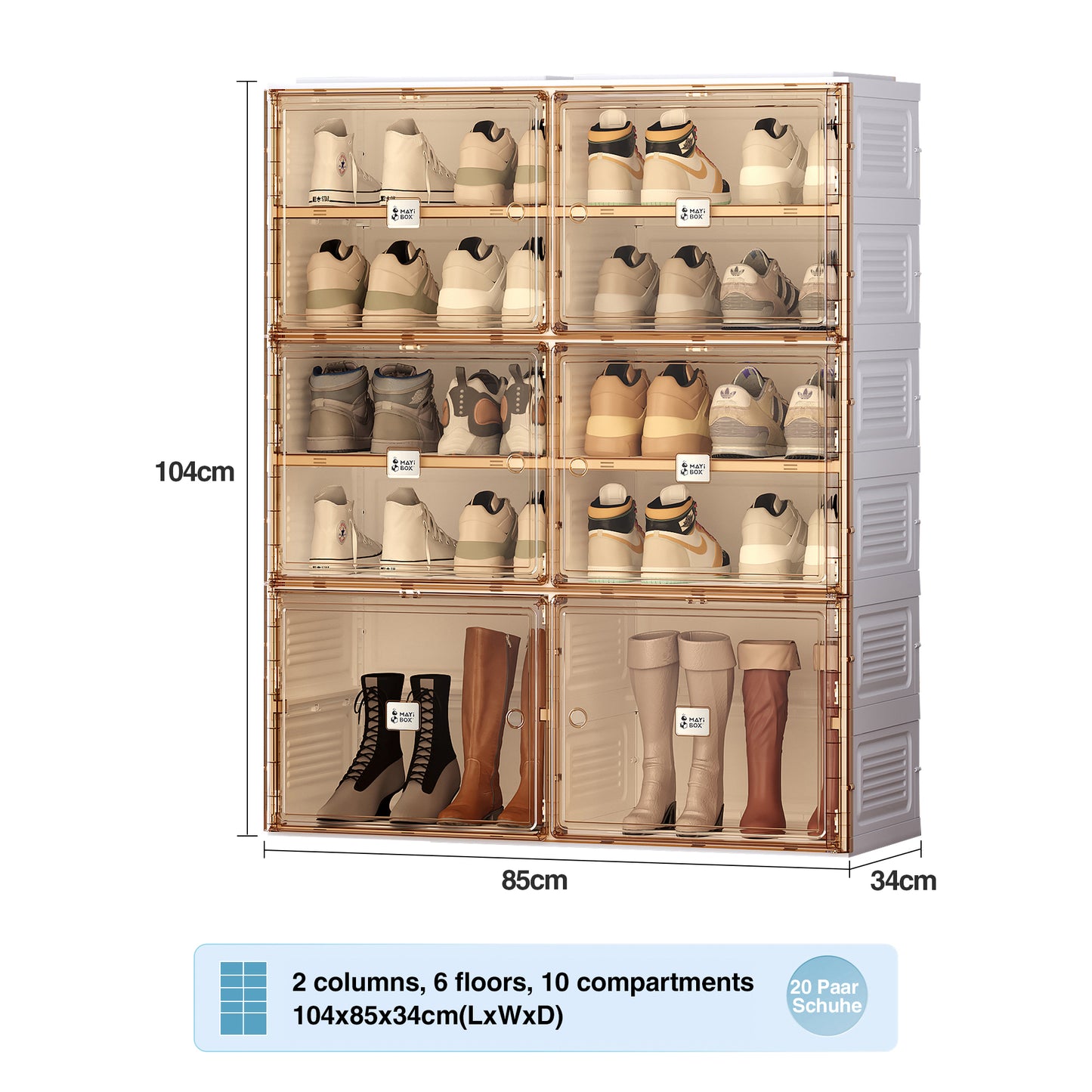 Unite II Shoe Box for Closet cabinet - Brown+White