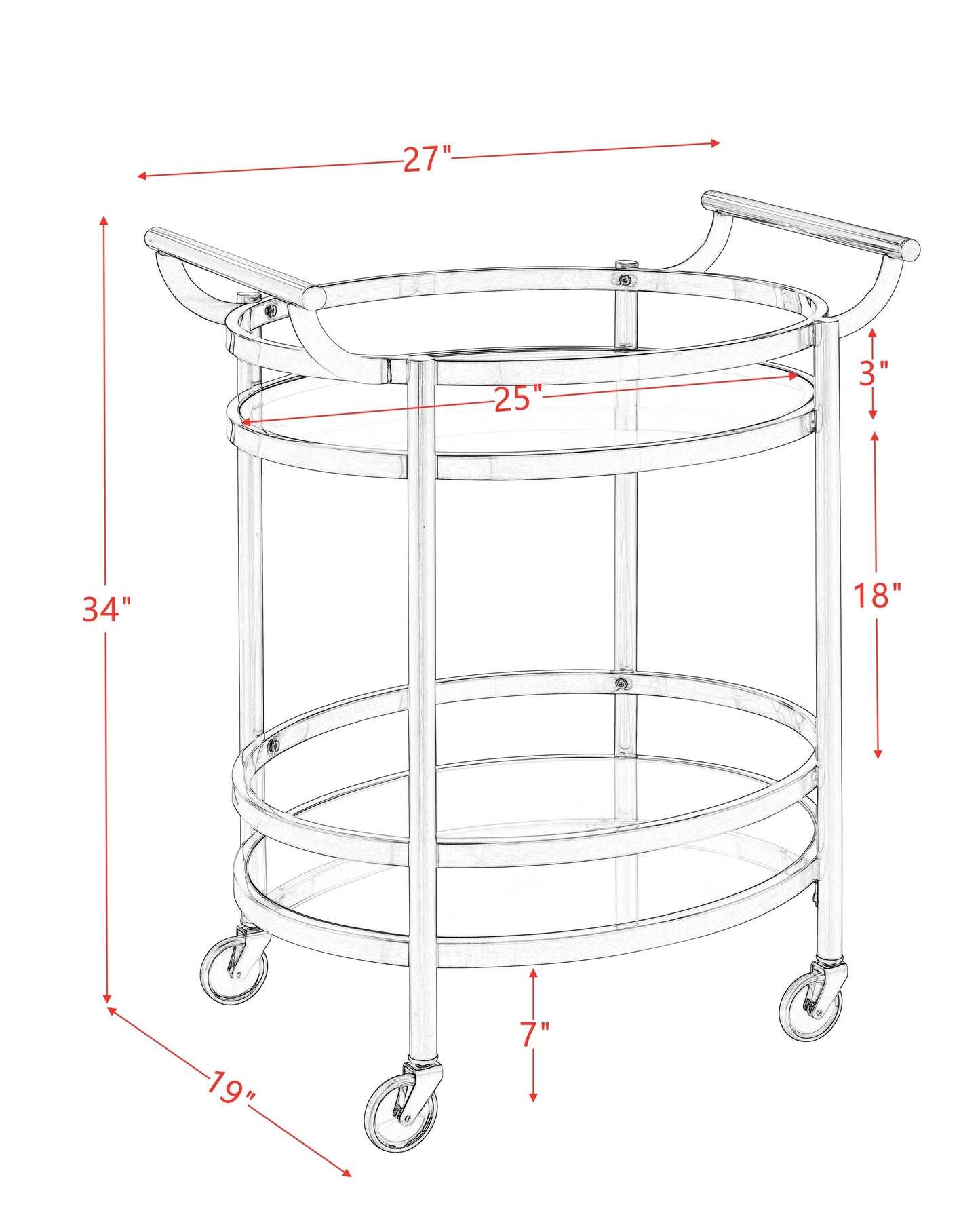 Roslyn Bar Carts - Black