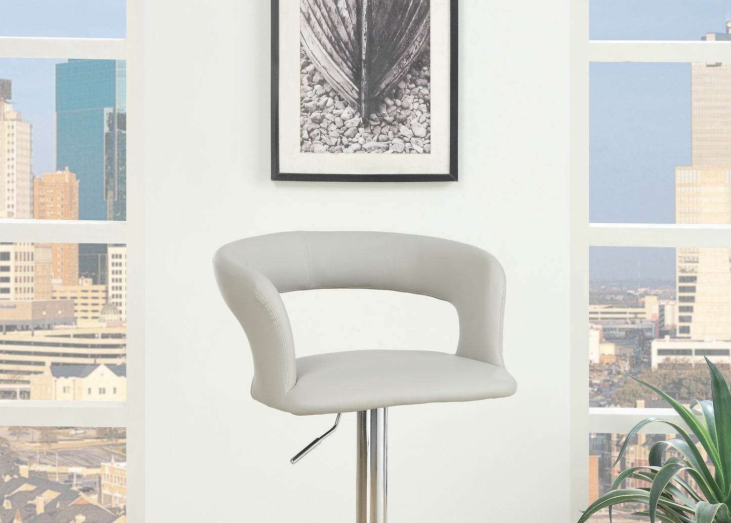 Enox Adjustable Heigh Bar Stool - White Set of 2