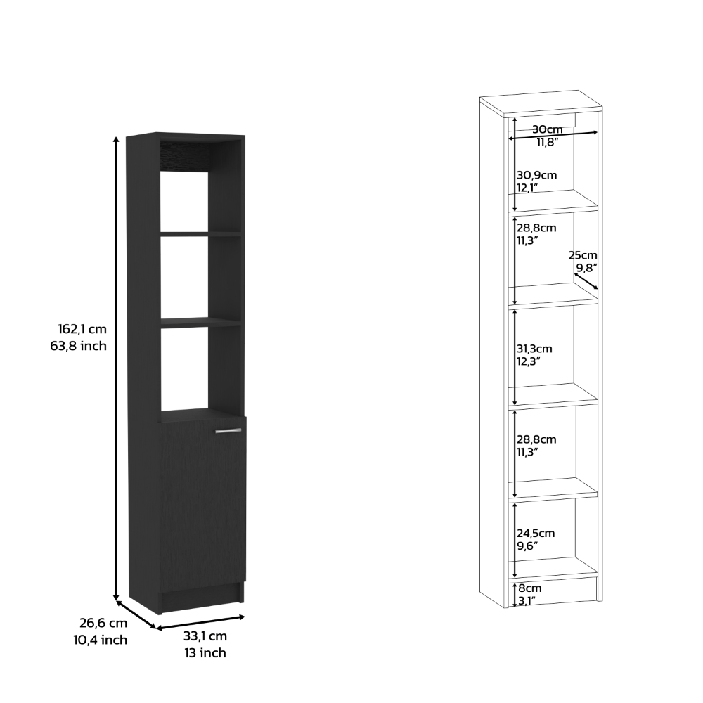 Bello Single Door Cabinet - Black