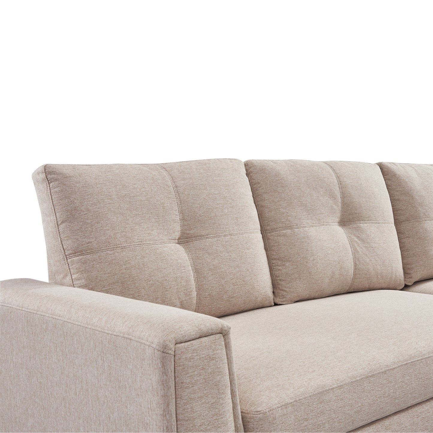 Panora L-Shape Pull-Out Sleeper Sectional Sofa - Beige