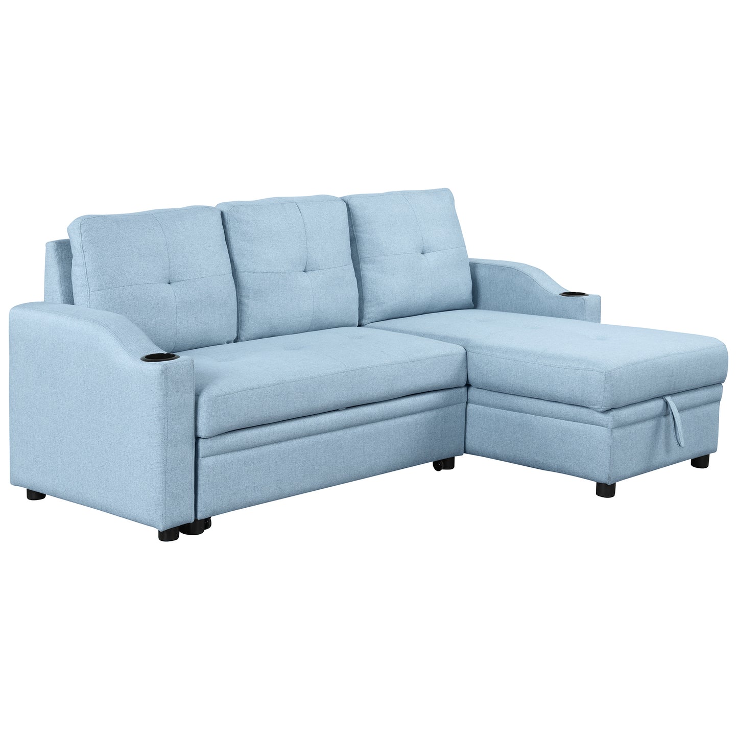 Oris Padded Pull Out Sofa Bed - Blue