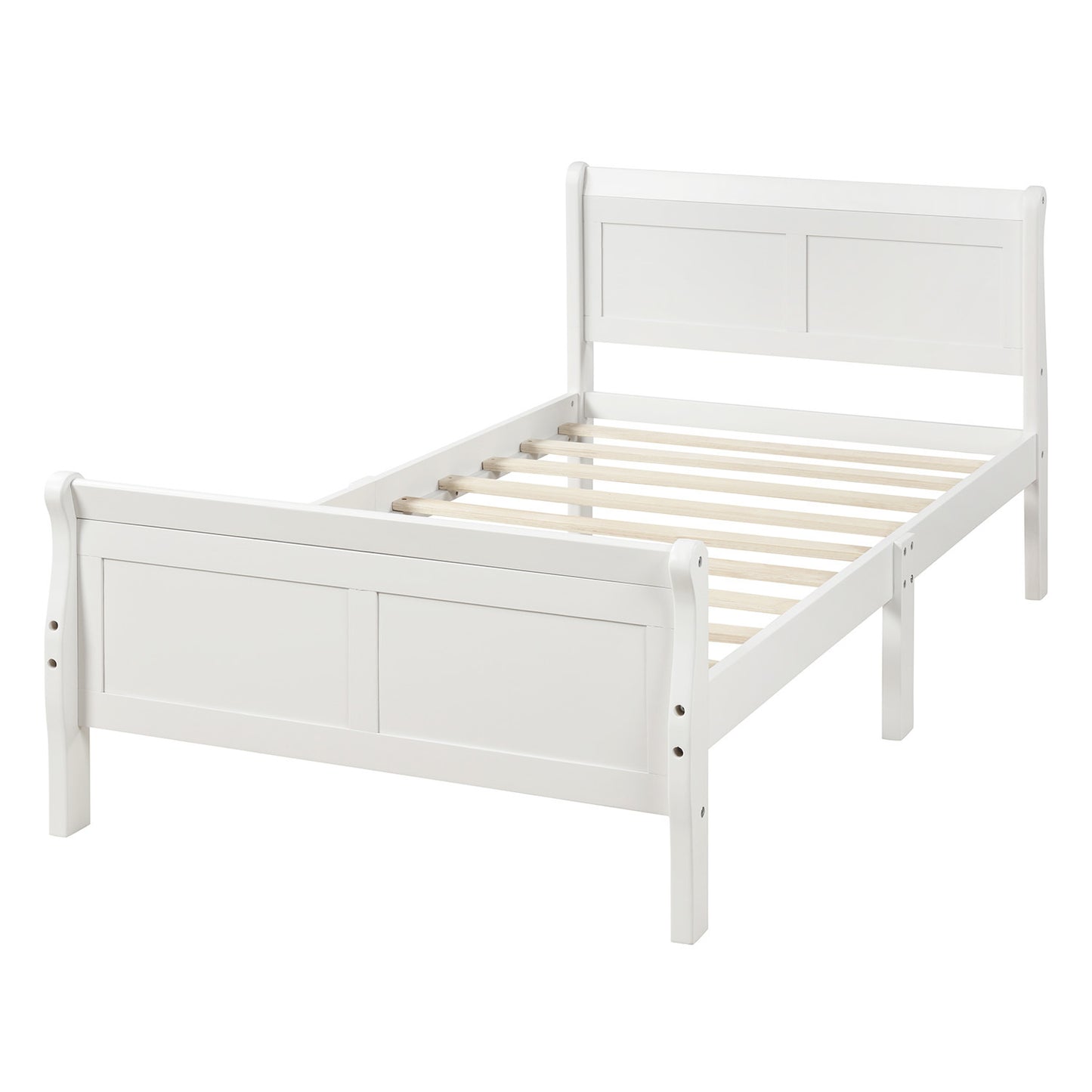 Urban Fusion Twin Size Wood Platform Bed - White