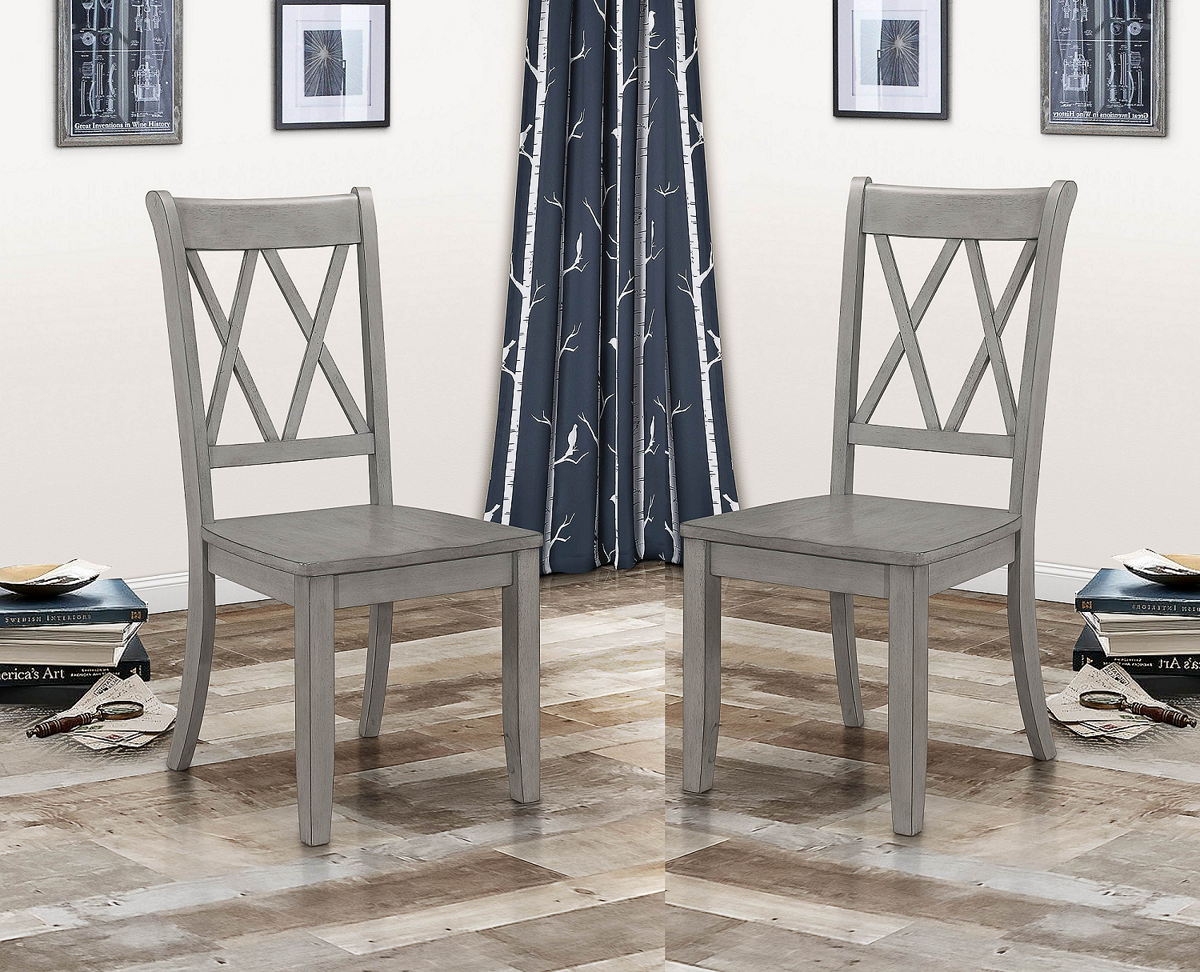 Double-X Dining Chair (Set of 2) - Gray